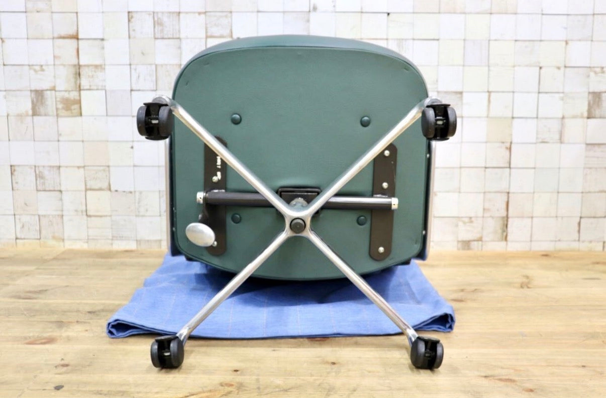GMJO87H○Herman Miller / ハーマンミラー イームズ エグゼクティブチェア タイムライフチェア 本革 グリーン チャールズ&レイ 定価約95万