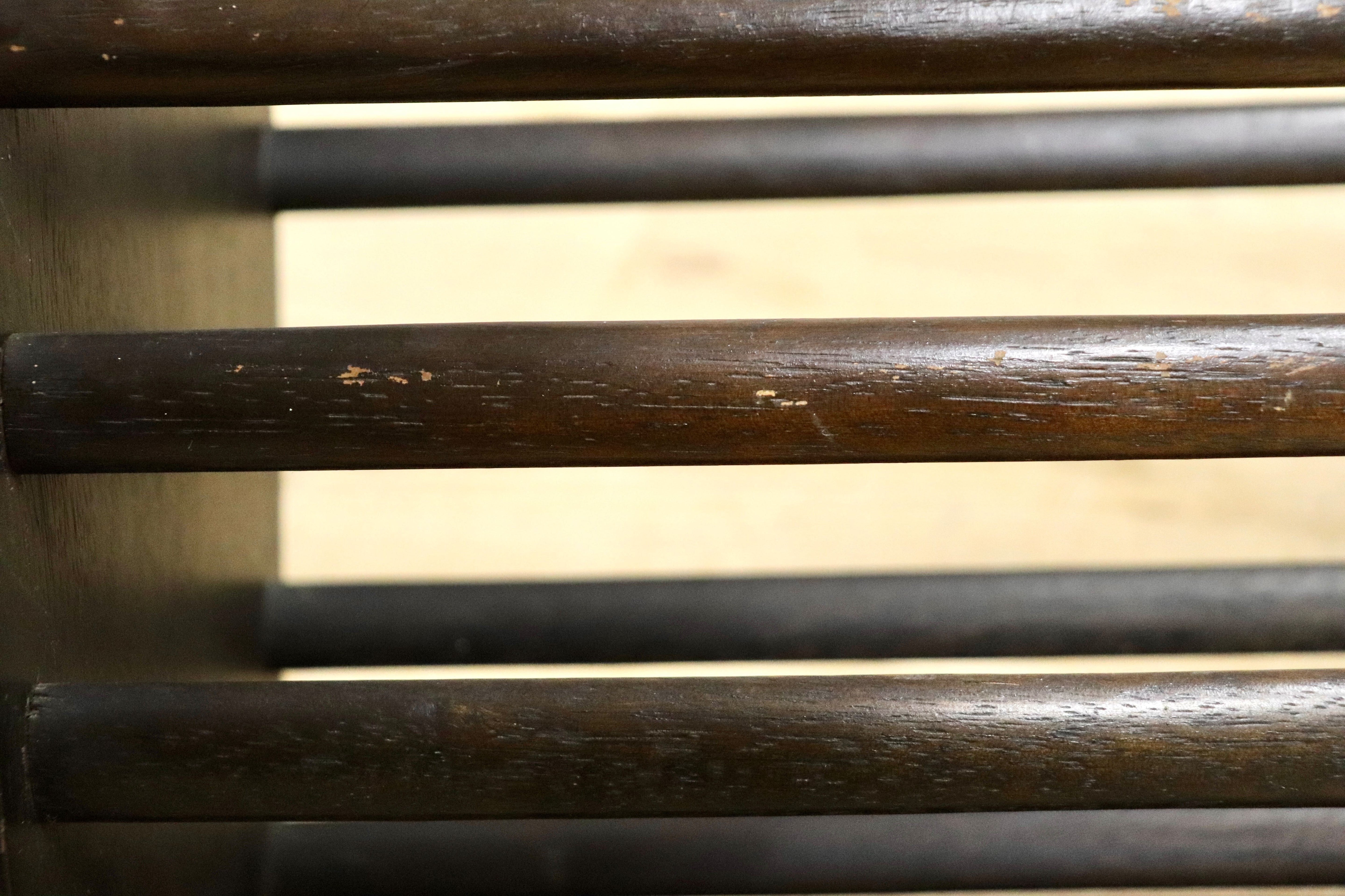 GMHH281○maruni / マルニ 孔雀 オールドマルニ マガジンラック スリッパラック 収納 レトロ ヴィンテージ 木製家具 稀少