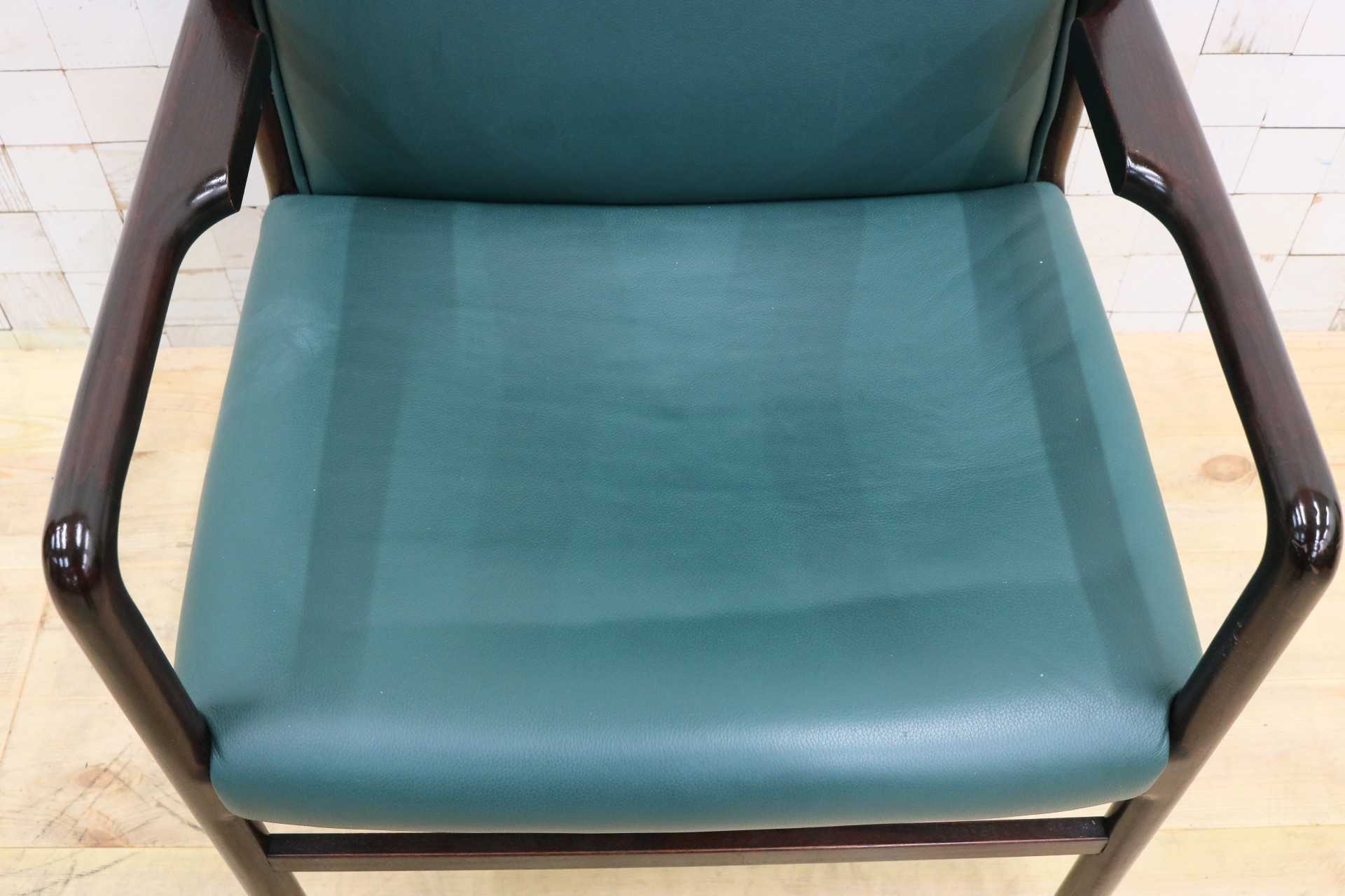 GMHH473F○CONDE HOUSE / カンディハウス インテリアセンター クイーン アームチェア ダイニングチェア レザー 北海道旭川 ビンテージ