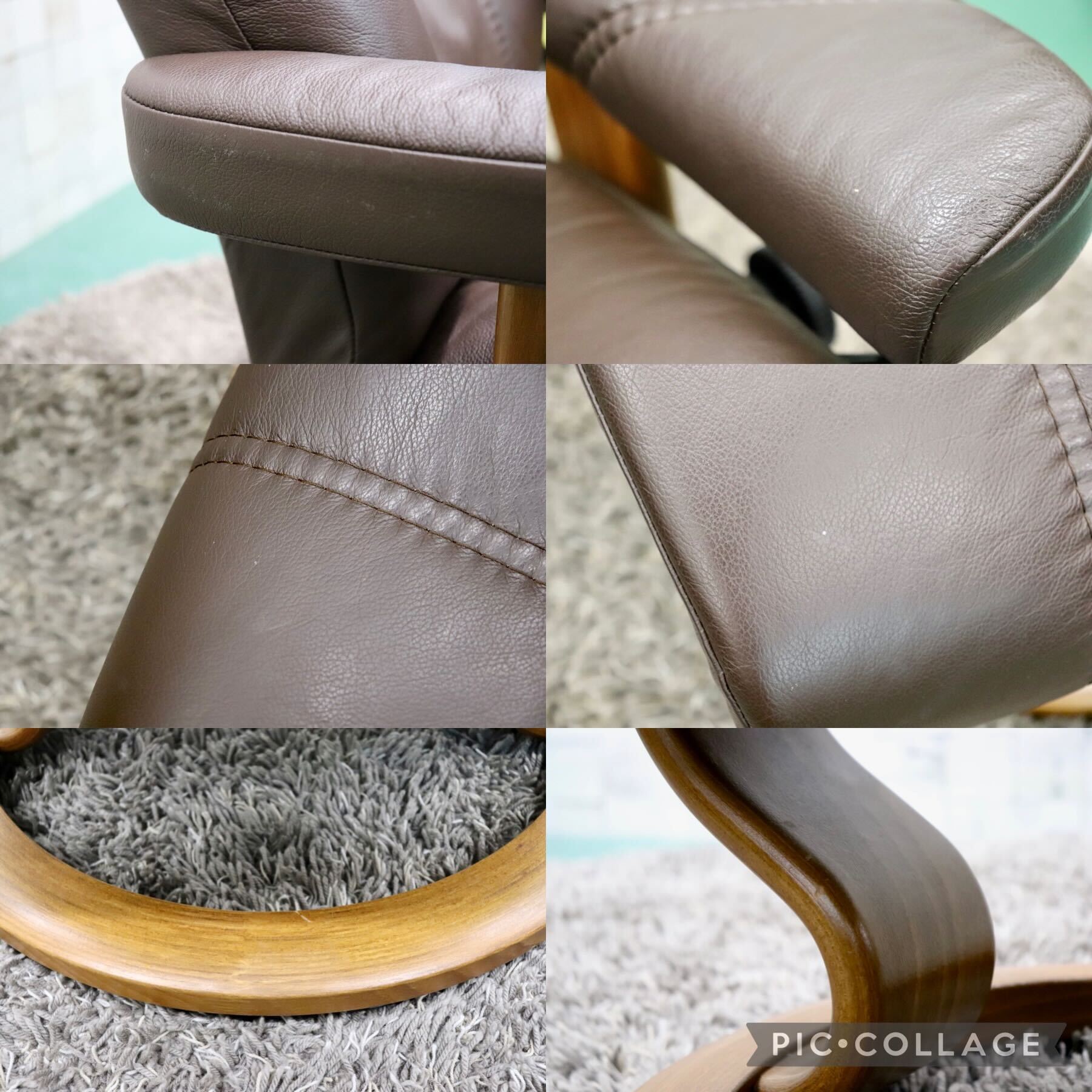 GMGS22○EKORNES / エコーネス コンサル リクライニングチェア パーソナルチェア オットマン 北欧 ノルウェー 本革 ブラウン 定価約26万