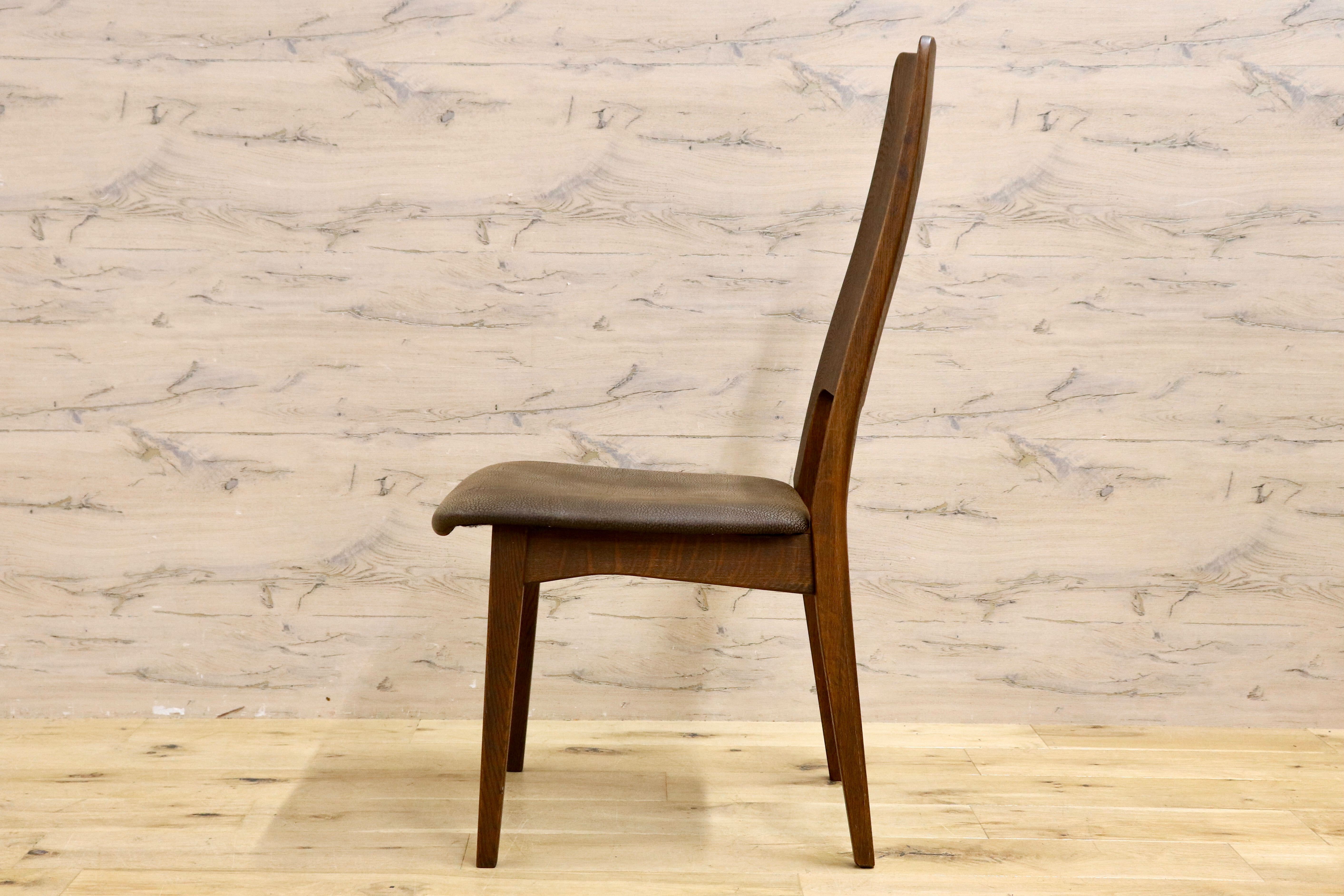 GMIS219A○飛騨清見工房 ダイニングチェア 椅子 レザー ヴィンテージ ジャパニーズモダン 飛騨家具 木製家具