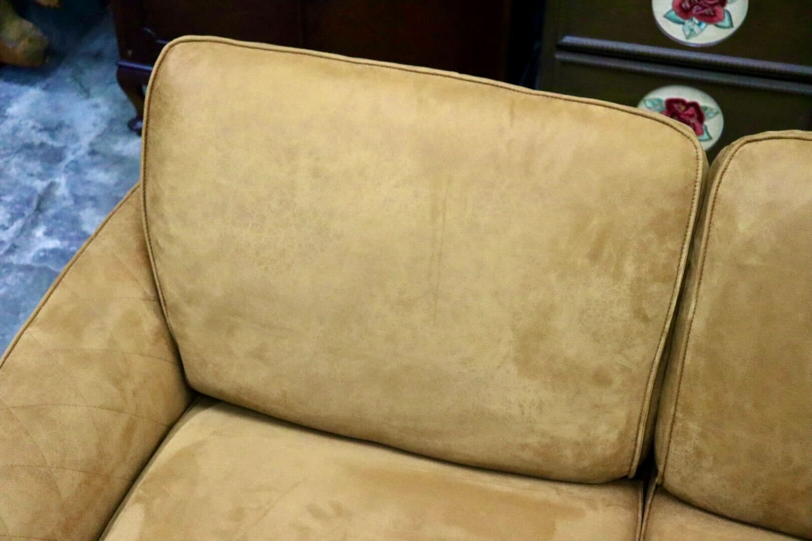 GMIH357○RELAX FORM / リラックスフォーム コロンバス 2人掛けソファ ラブソファ レザーテックス キャメル 関家具 定価約13万 展示品