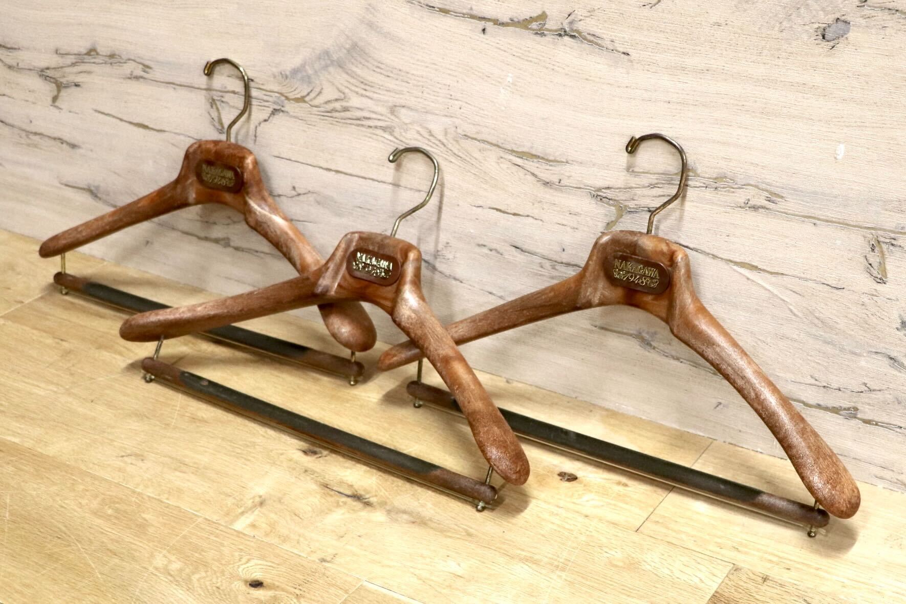 GMHK504E○MAINETTI / マイネッティ サルトリアーレハンガー 3本セット スーツハンガー パンツハンガー イタリア 西洋 アンティーク 雑貨