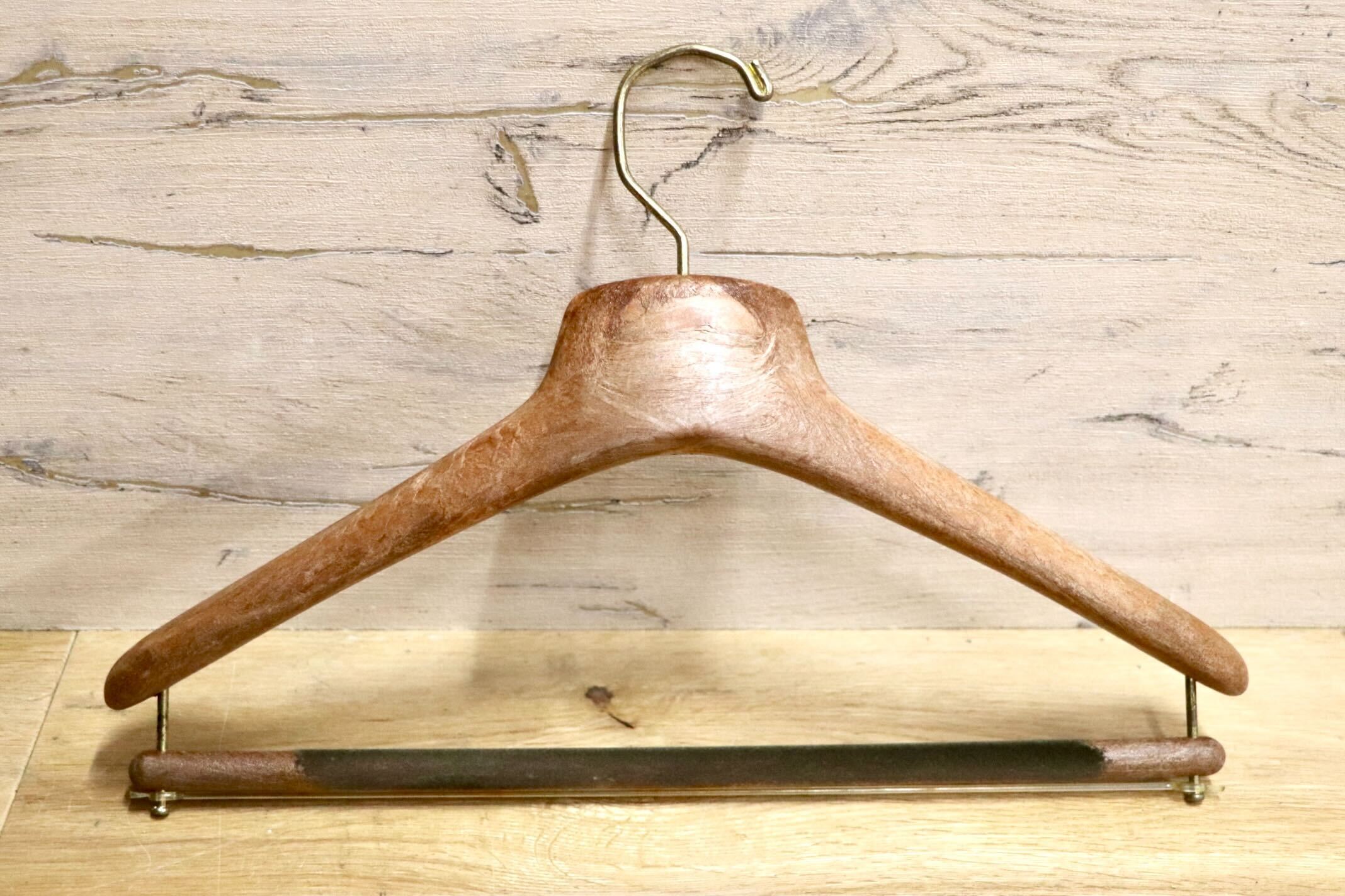 GMHK504E○MAINETTI / マイネッティ サルトリアーレハンガー 3本セット スーツハンガー パンツハンガー イタリア 西洋 アンティーク 雑貨