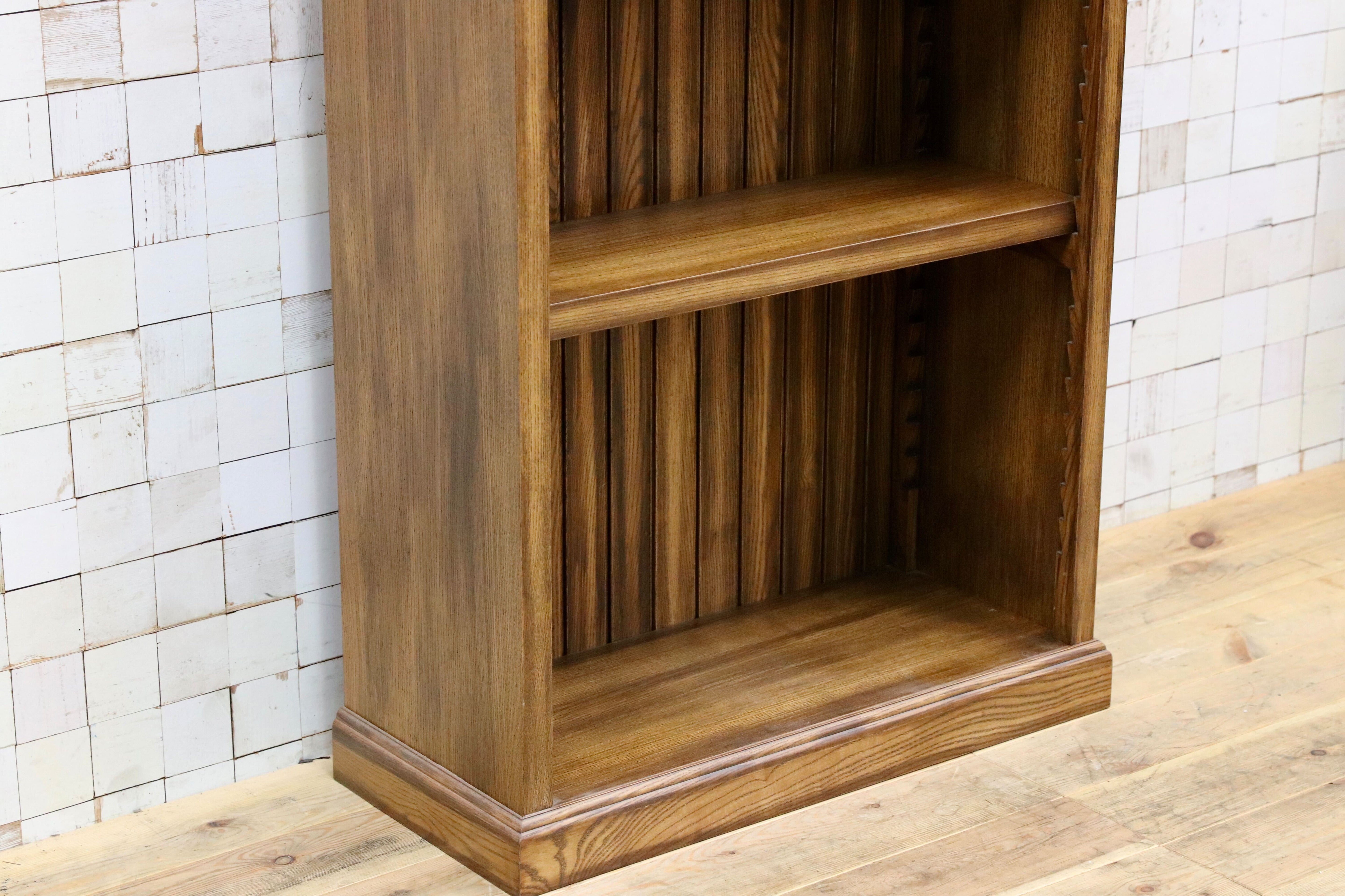 GMIS338B○民芸家具 和風モダン オープンシェルフ ラック ブックシェルフ 楢材 古民家 カフェ 店舗什器