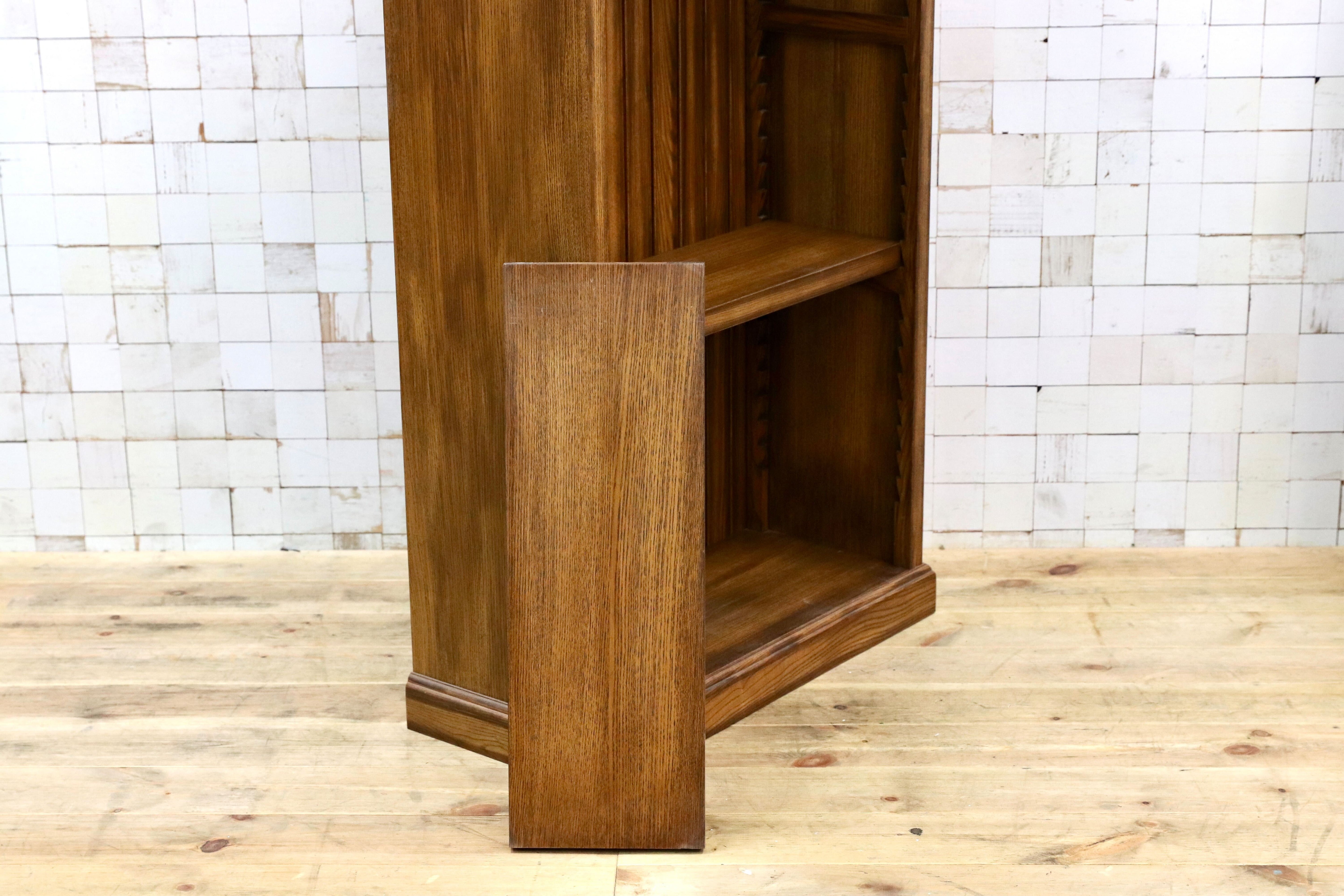 GMIS338B○民芸家具 和風モダン オープンシェルフ ラック ブックシェルフ 楢材 古民家 カフェ 店舗什器