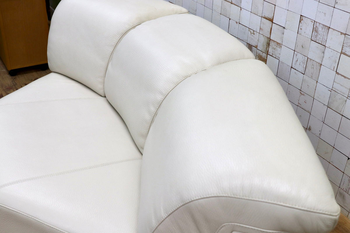 GMJK111D○IDC大塚家具 コーナーソファ 総本革 アイボリー ヘッドレスト角度調整機能付き モダン 高級家具