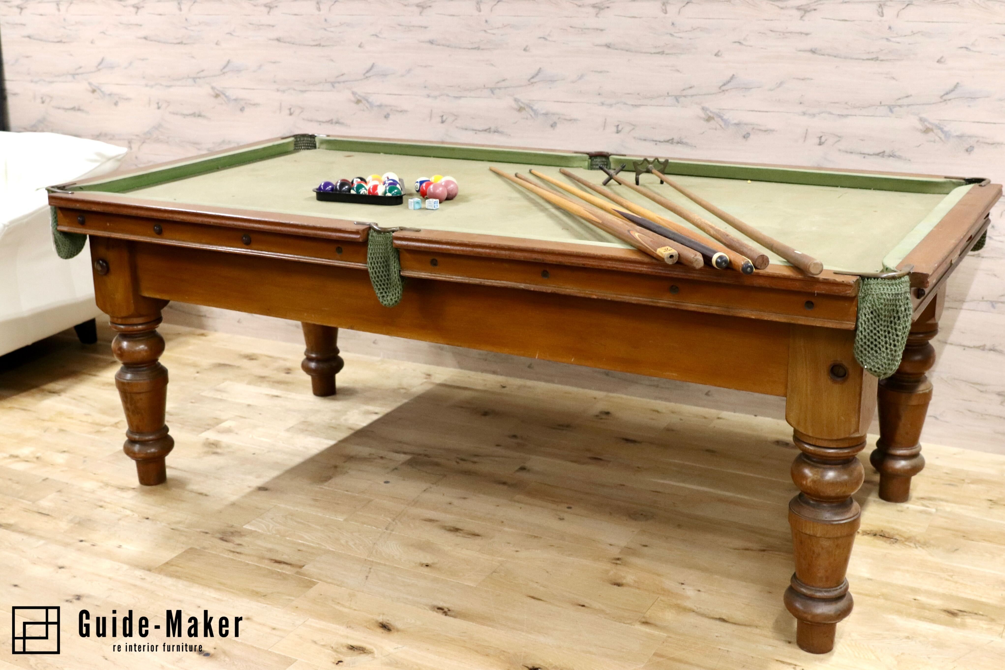 GMFN428○Howarth Nuttall 英国 イギリス アンティーク 1930年代 超希少 スヌーカーテーブル ビリヤード台 店舗什器 遊技台※発送不可