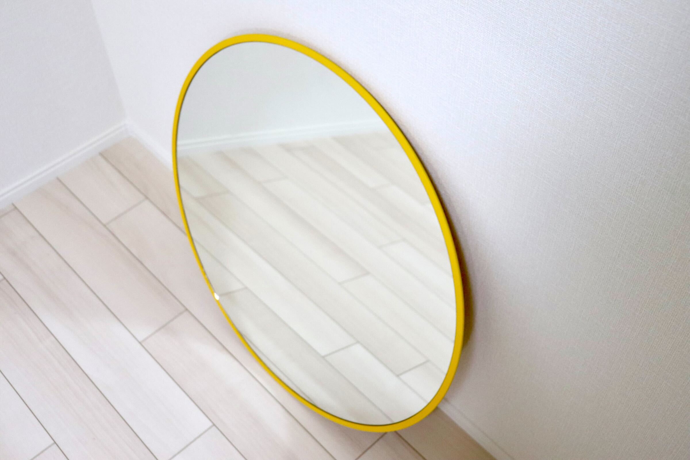 GMIH415G○SENNOKI / センノキ ロンダシリーズ ウォールミラー 壁掛けミラー 丸型 イエロー 鏡 姿見 ミラー