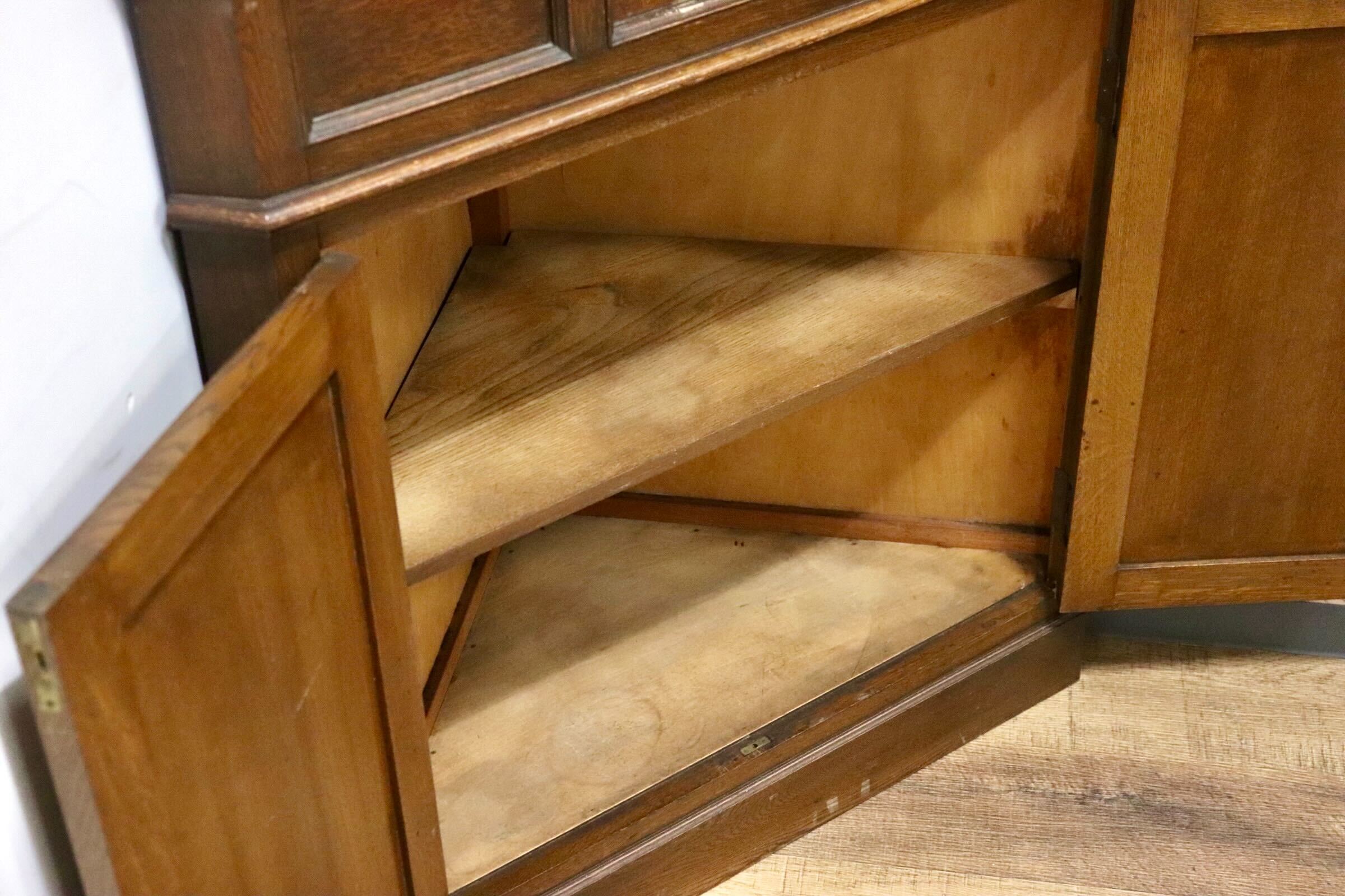 GMHS447○神戸家具 洋家具 コーナーキャビネット 飾り棚 収納家具 彫刻 クラシカル 和製ヴィンテージ レトロ アンティーク 検)永田良介