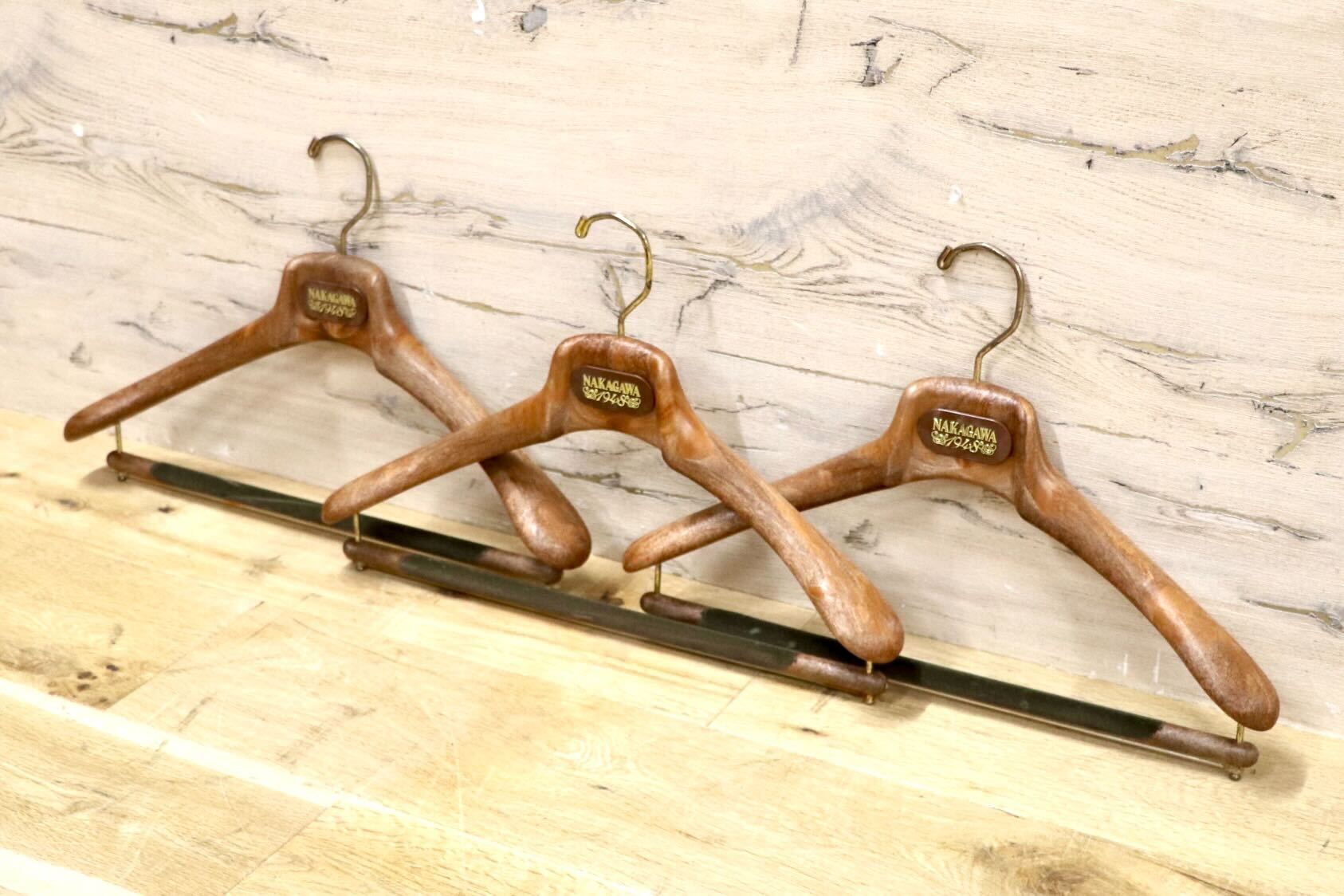 GMHK504H○MAINETTI / マイネッティ サルトリアーレハンガー 3本セット スーツハンガー パンツハンガー イタリア 西洋 アンティーク 雑貨