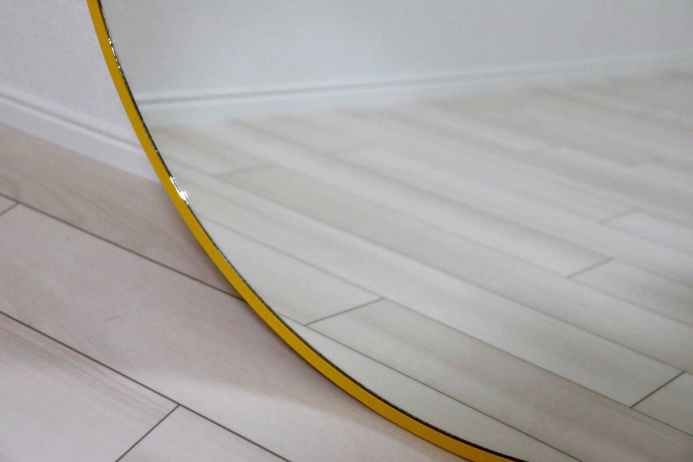 GMIH415G○SENNOKI / センノキ ロンダシリーズ ウォールミラー 壁掛けミラー 丸型 イエロー 鏡 姿見 ミラー