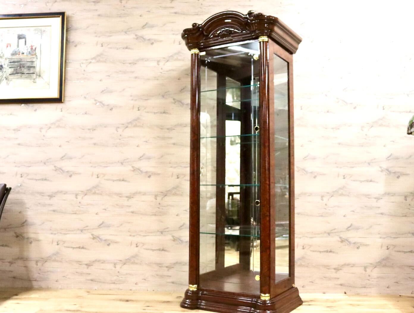 GMHN35○Saltarelli Mobili / サルタレッリモビリ フローレンス カップボード キュリオケース 飾り棚 輸入家具 定価約19.2万