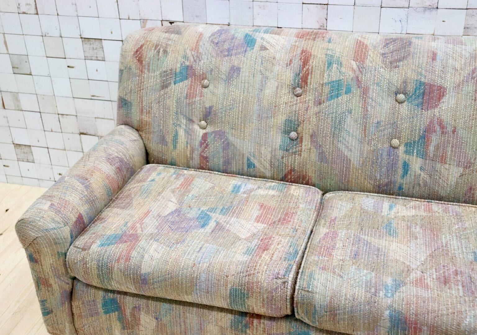 GMGO30○USヴィンテージ 3人掛けソファ トリプルソファ 3シーター 長椅子 ファブリック クラシカル エレガント