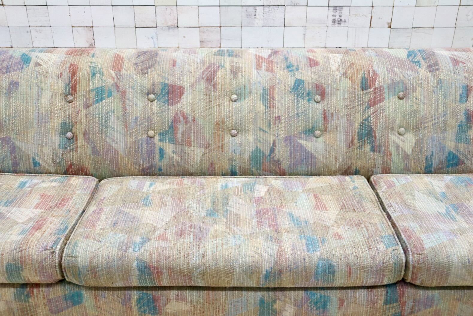 GMGO30○USヴィンテージ 3人掛けソファ トリプルソファ 3シーター 長椅子 ファブリック クラシカル エレガント