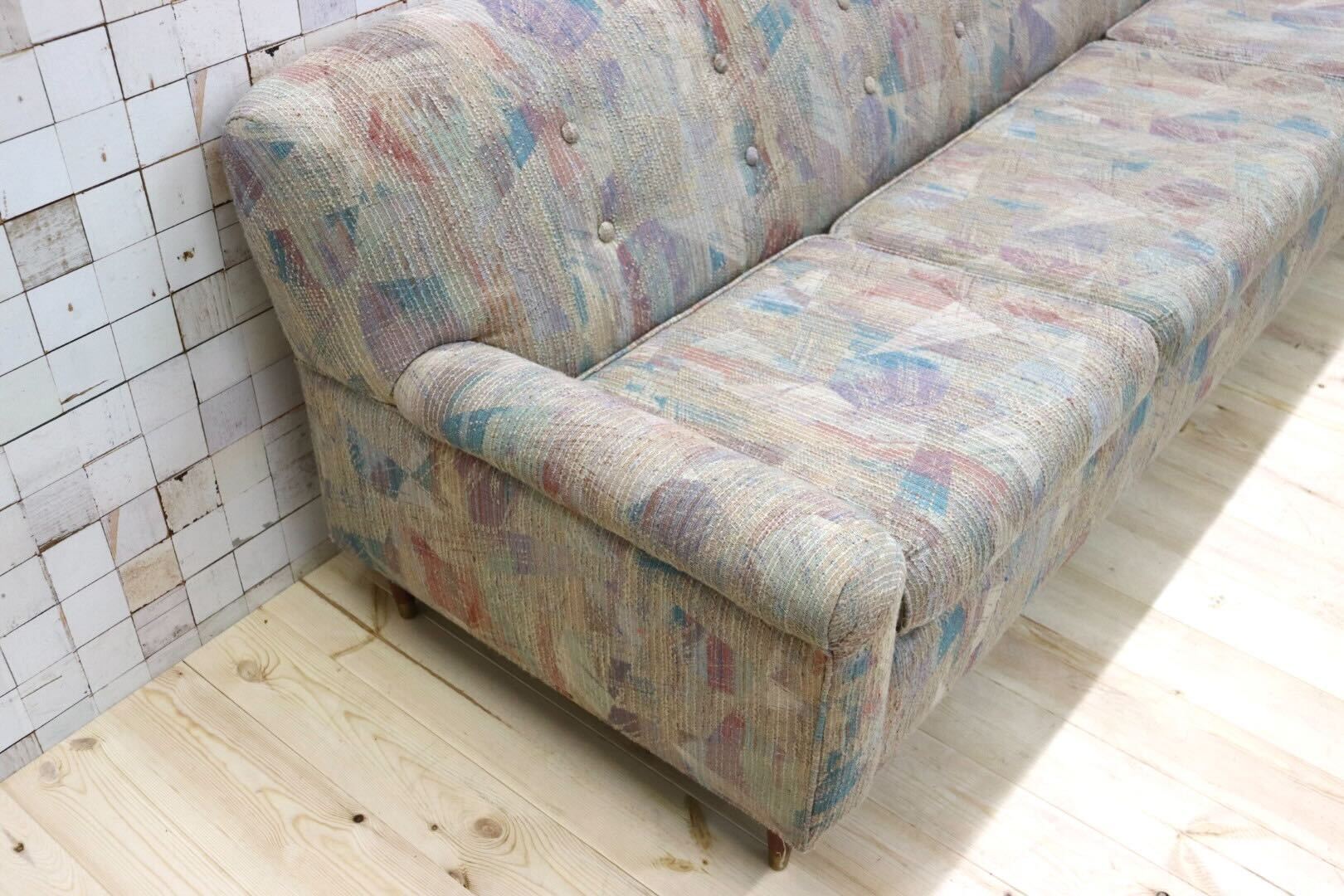 GMGO30○USヴィンテージ 3人掛けソファ トリプルソファ 3シーター 長椅子 ファブリック クラシカル エレガント