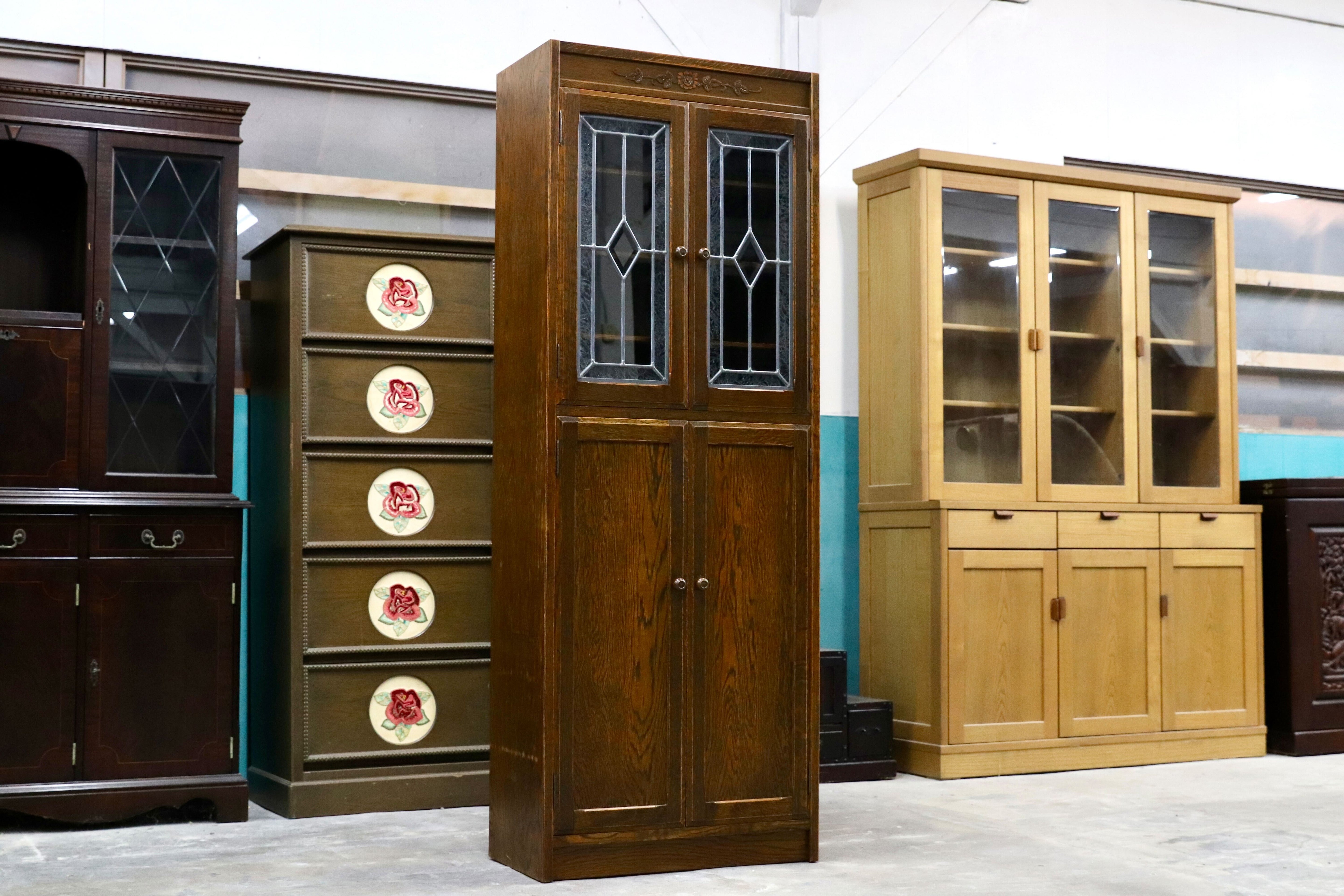 GMIK660○三越家具 Brugge ブルージュ スリムキャビネット 飾り棚 リビング収納 ハイボード 英国カントリー クラシック アンティーク