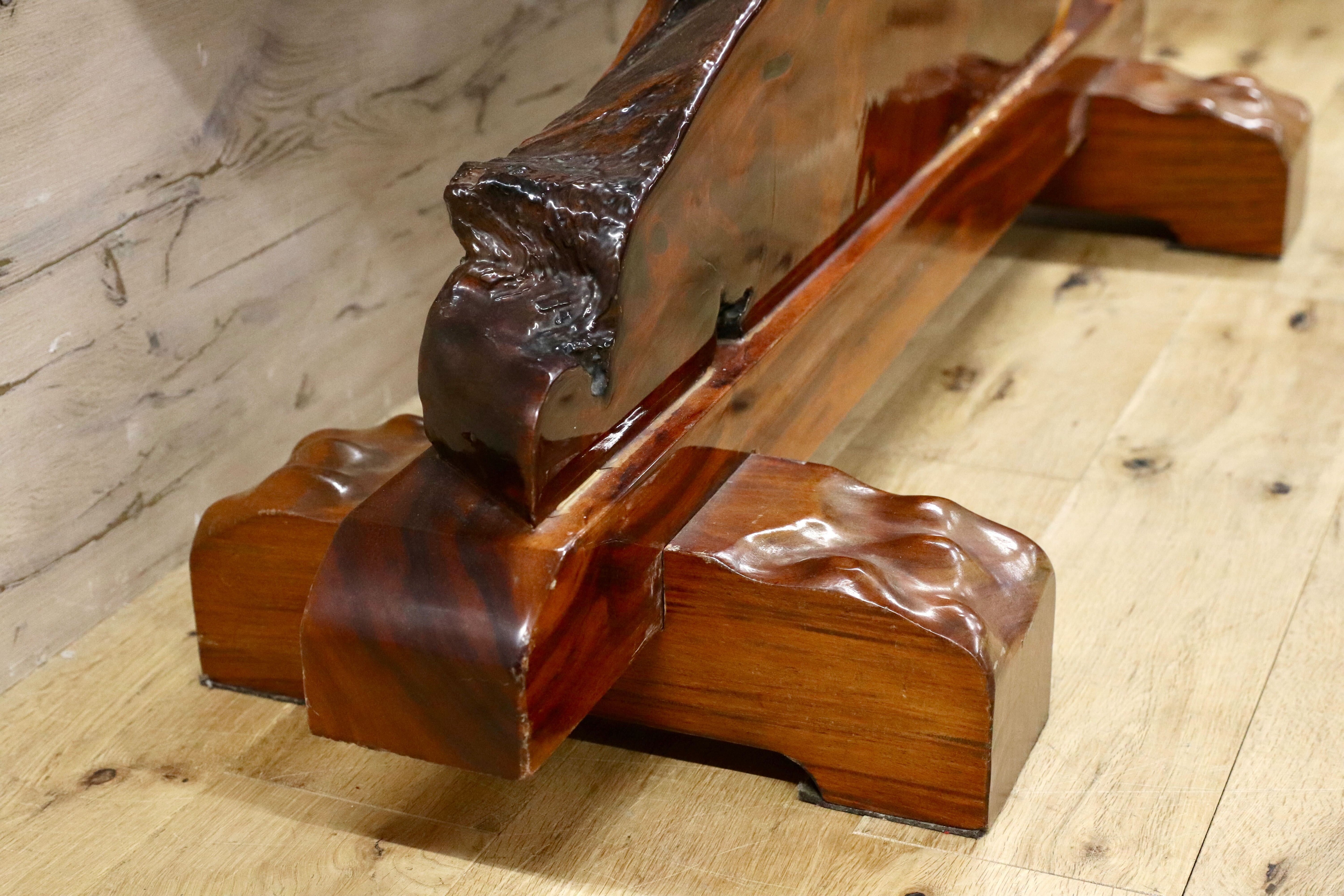 GMHS75○花梨 一枚板 衝立 置物 玉杢 自然木 仕切り板 オブジェ 和家具 和モダン 稀少 最高級