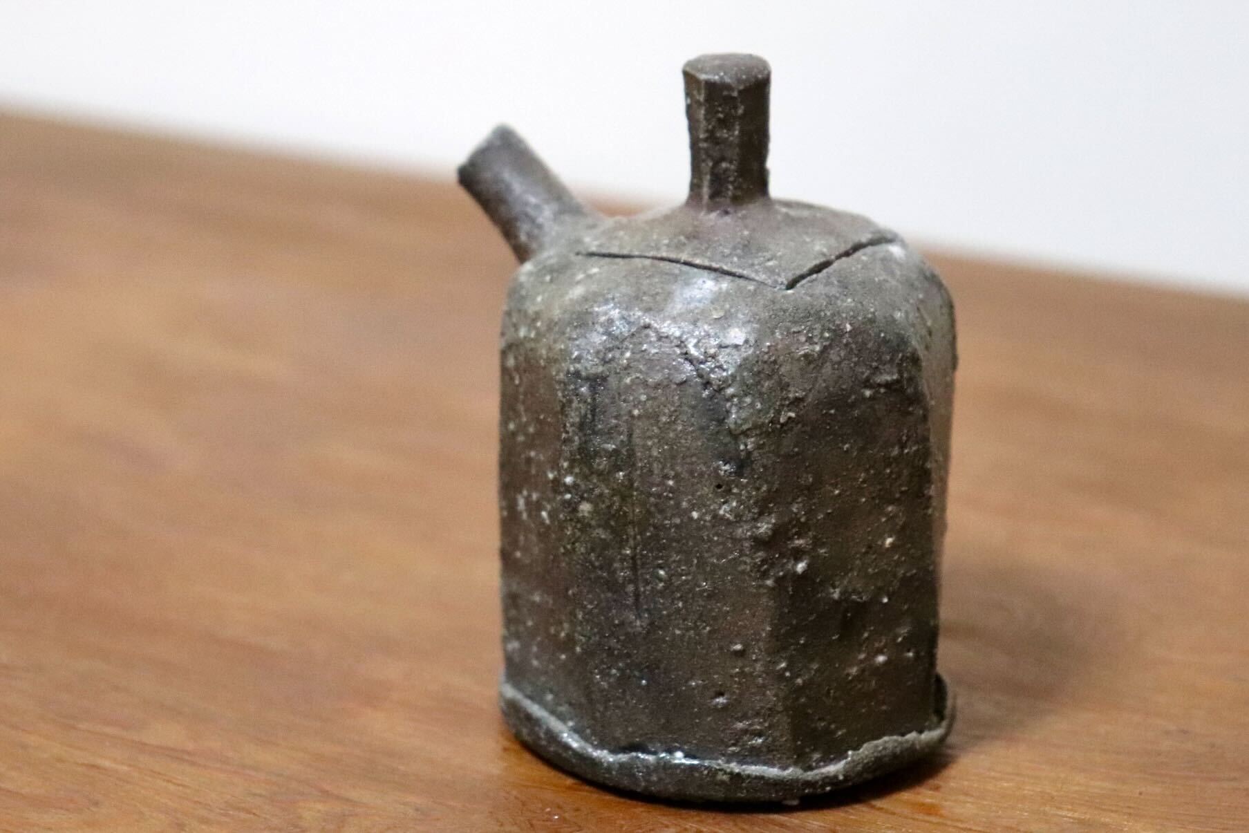 GMIO508A◯市野悟窯 丹波焼 醤油さし やきしめ 陶器 市野哲次 伝統工芸 丹波篠山 未使用