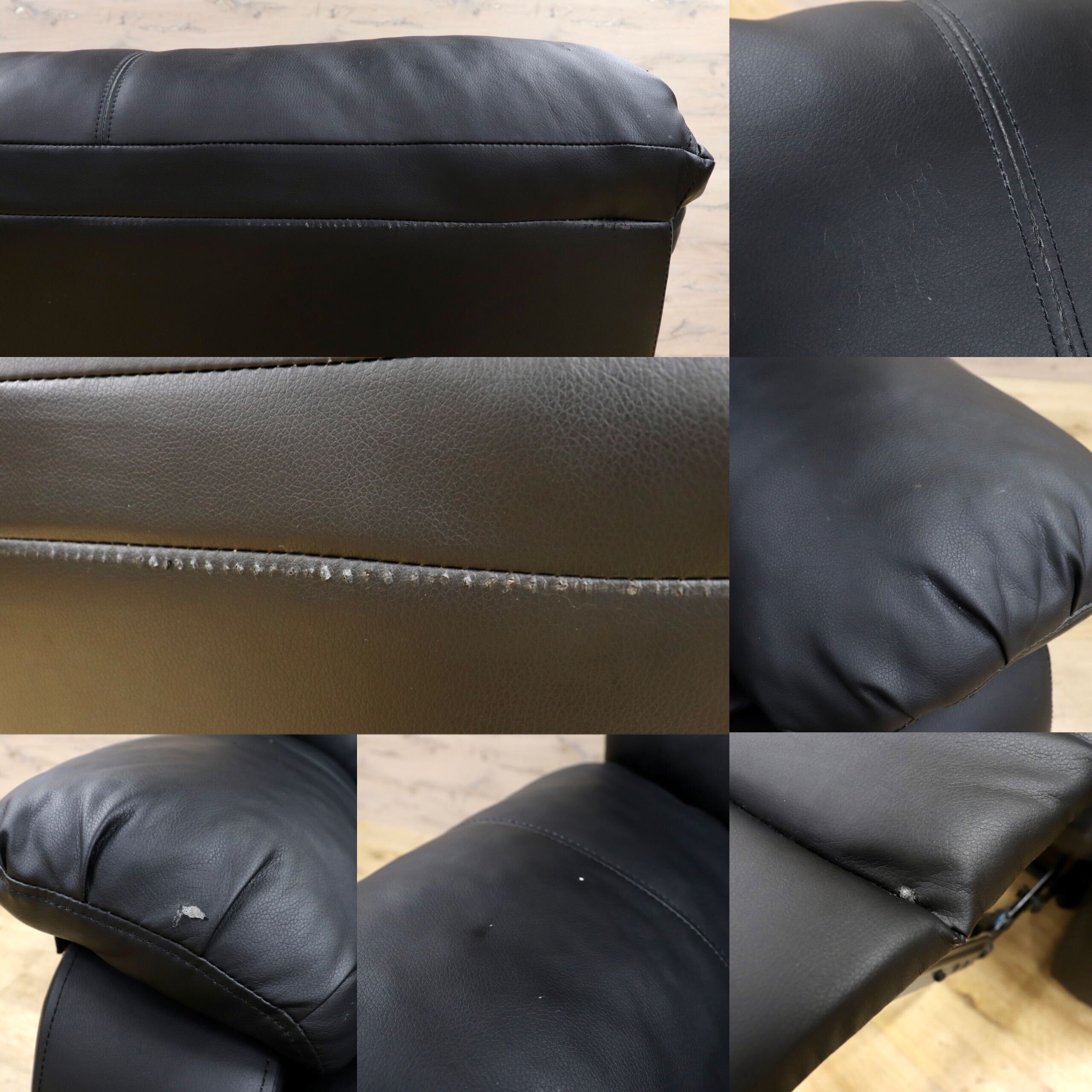 GMHK97○リクライニングチェア リクライニングソファ シングルソファ パーソナルチェア ブラック PUレザー