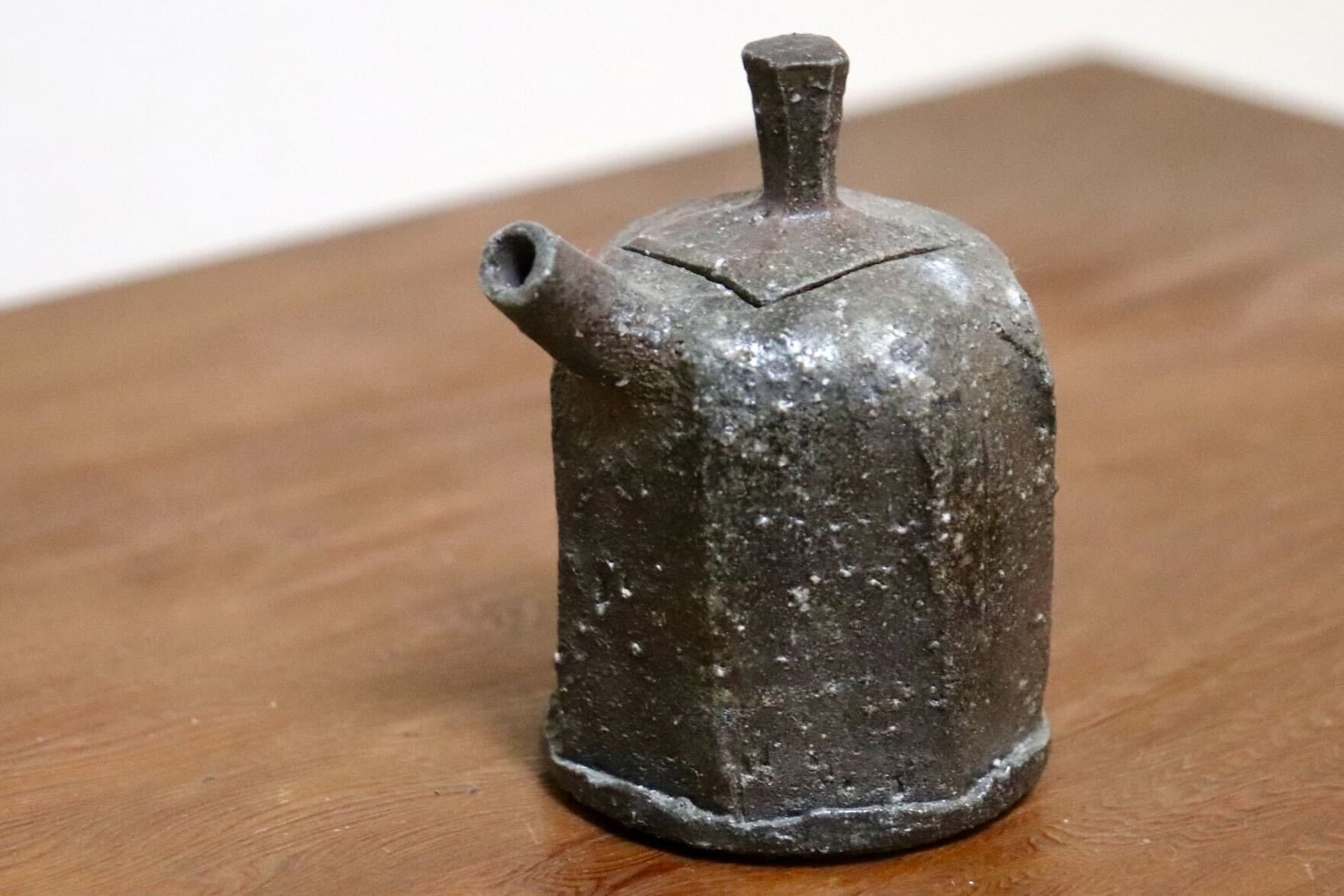 GMIO508A◯市野悟窯 丹波焼 醤油さし やきしめ 陶器 市野哲次 伝統工芸 丹波篠山 未使用