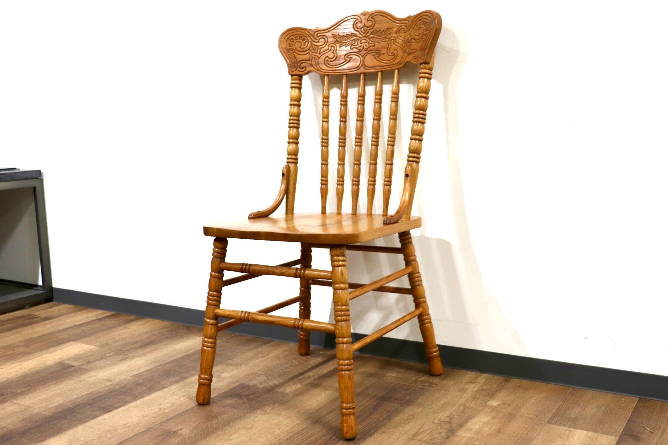 GMHH344A○Shin Lee / シンリー ダイニングチェア 食卓椅子 ハイバック オーク材 彫刻 カントリー アンティーク IDC大塚家具