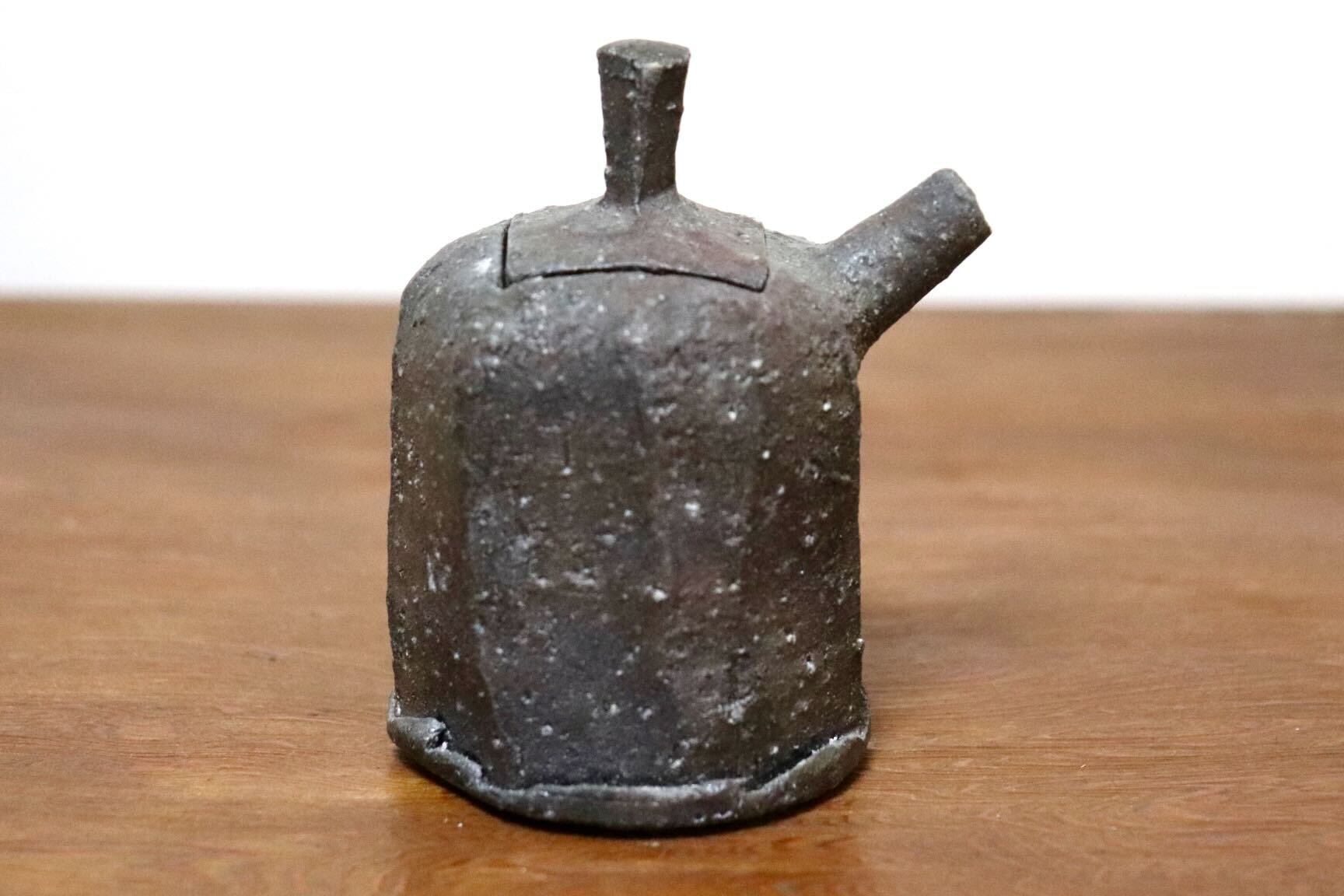 GMIO508A◯市野悟窯 丹波焼 醤油さし やきしめ 陶器 市野哲次 伝統工芸 丹波篠山 未使用