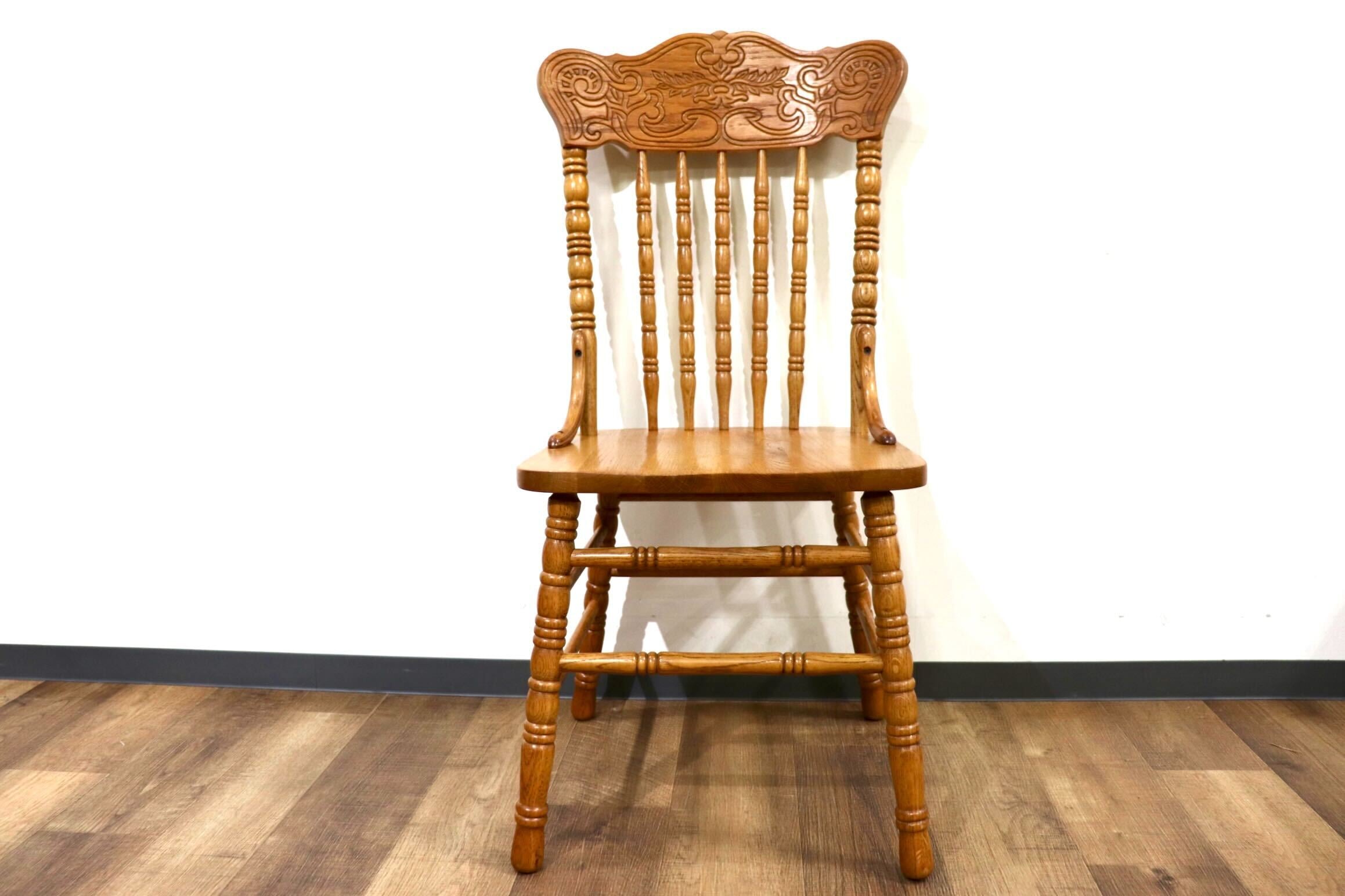 GMHH344A○Shin Lee / シンリー ダイニングチェア 食卓椅子 ハイバック オーク材 彫刻 カントリー アンティーク IDC大塚家具