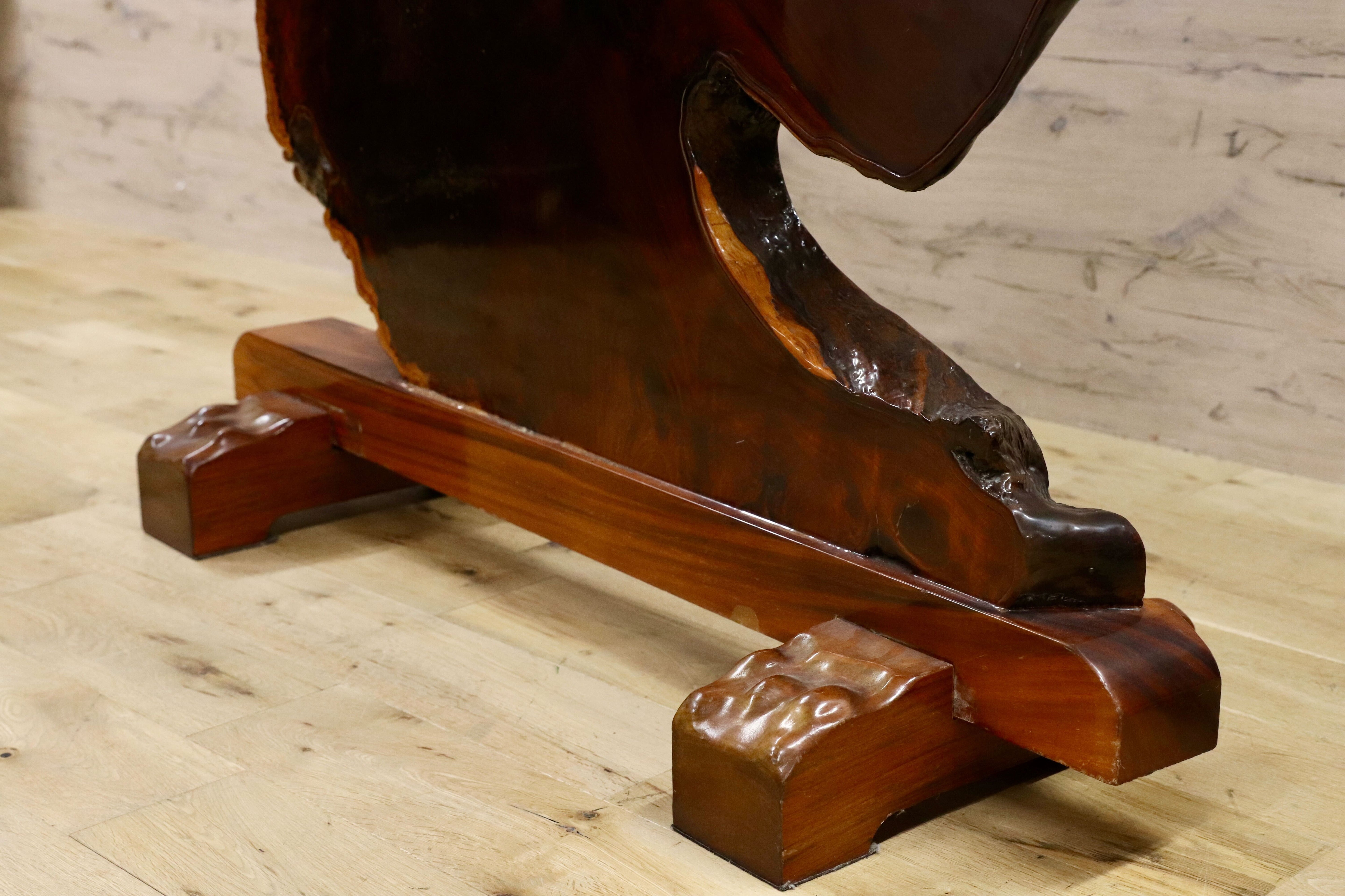 GMHS75○花梨 一枚板 衝立 置物 玉杢 自然木 仕切り板 オブジェ 和家具 和モダン 稀少 最高級