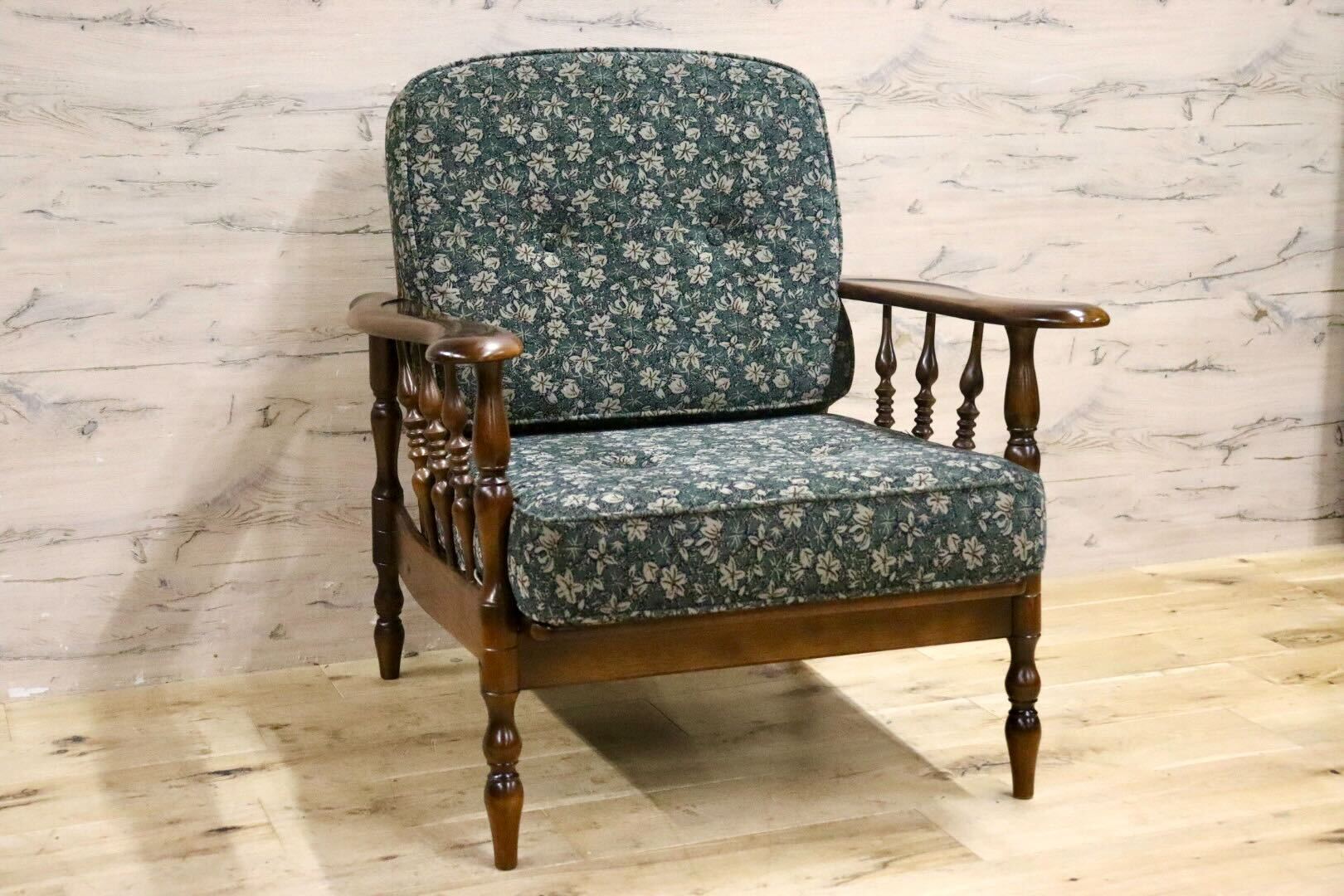 GMIK770A○karimoku / カリモク コロニアル 1人掛けソファ シングルソファ アームチェア ファブリック カントリー 花柄 椅子 国産家具