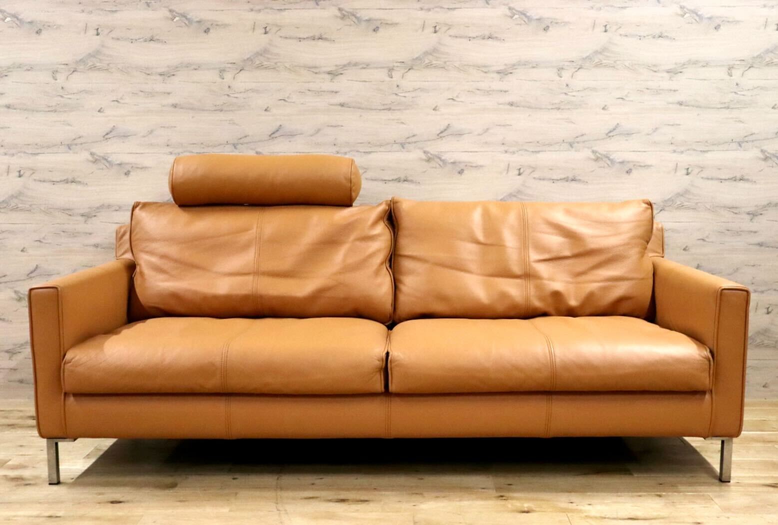 GMFK810○eilersen / アイラーセン STREAMLINE SOFA ストリームラインソファ 3人掛けソファ ACTUS 総革 定価約80万 美品