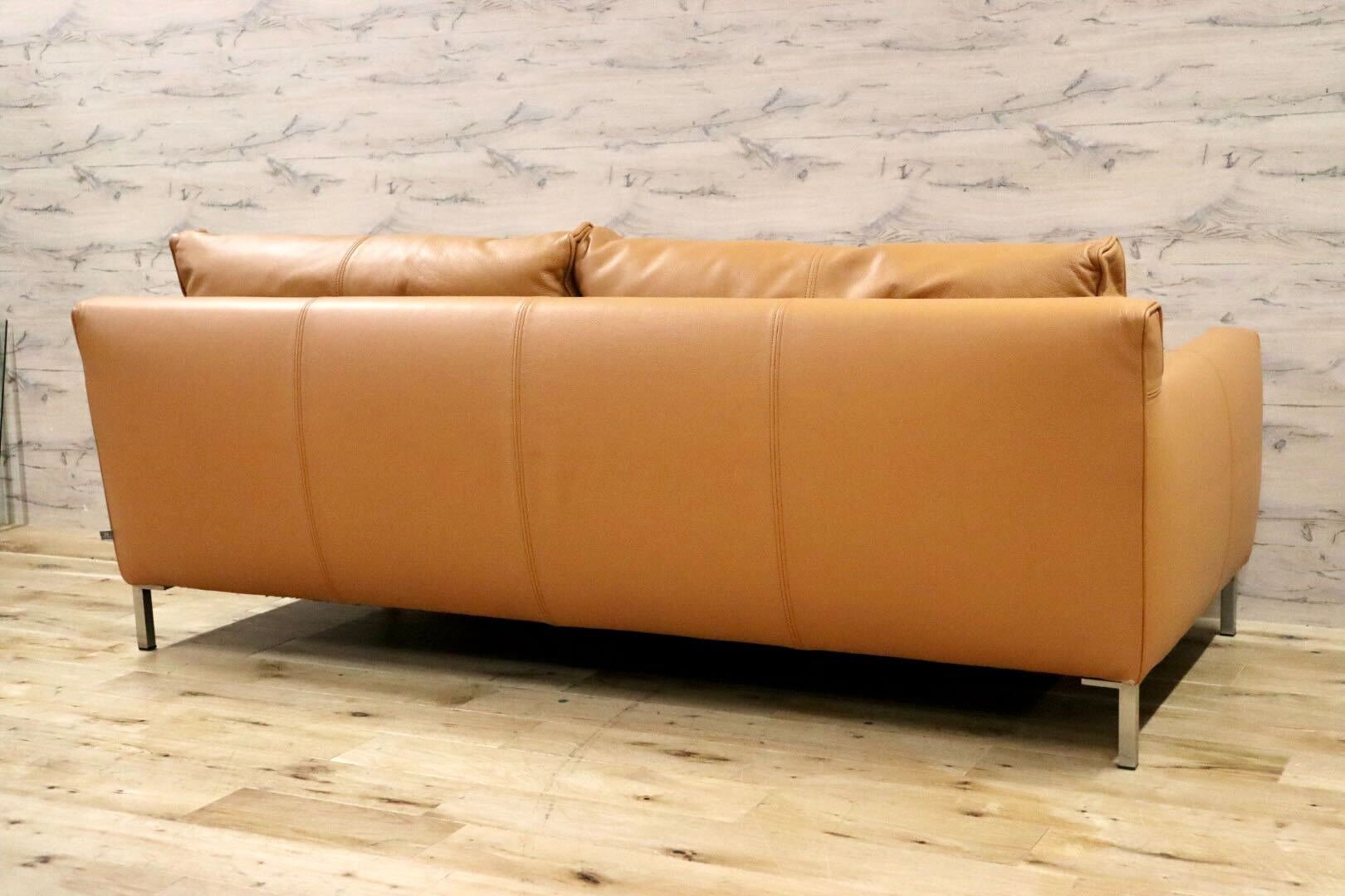GMFK810○eilersen / アイラーセン STREAMLINE SOFA ストリームラインソファ 3人掛けソファ ACTUS 総革 定価約80万 美品
