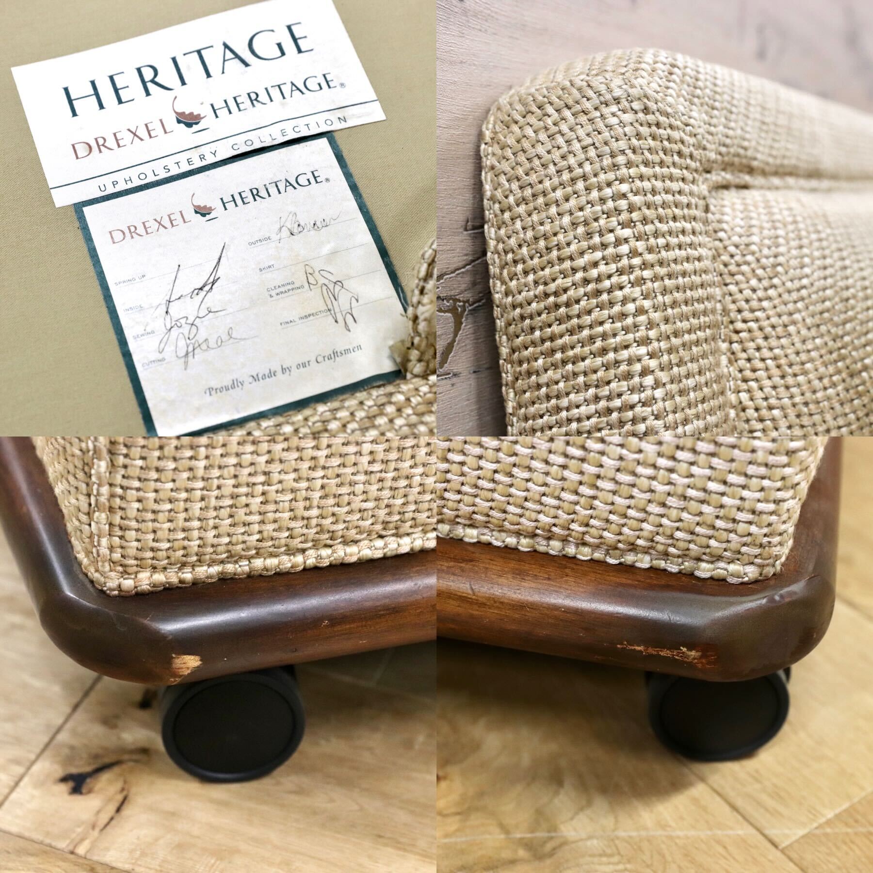 GMGK391○DREXEL HERITAGE / ドレクセルヘリテイジ 3人掛けソファ トリプルソファ USA 最高峰 約130万 クラシック ヴィンテージ 稀少