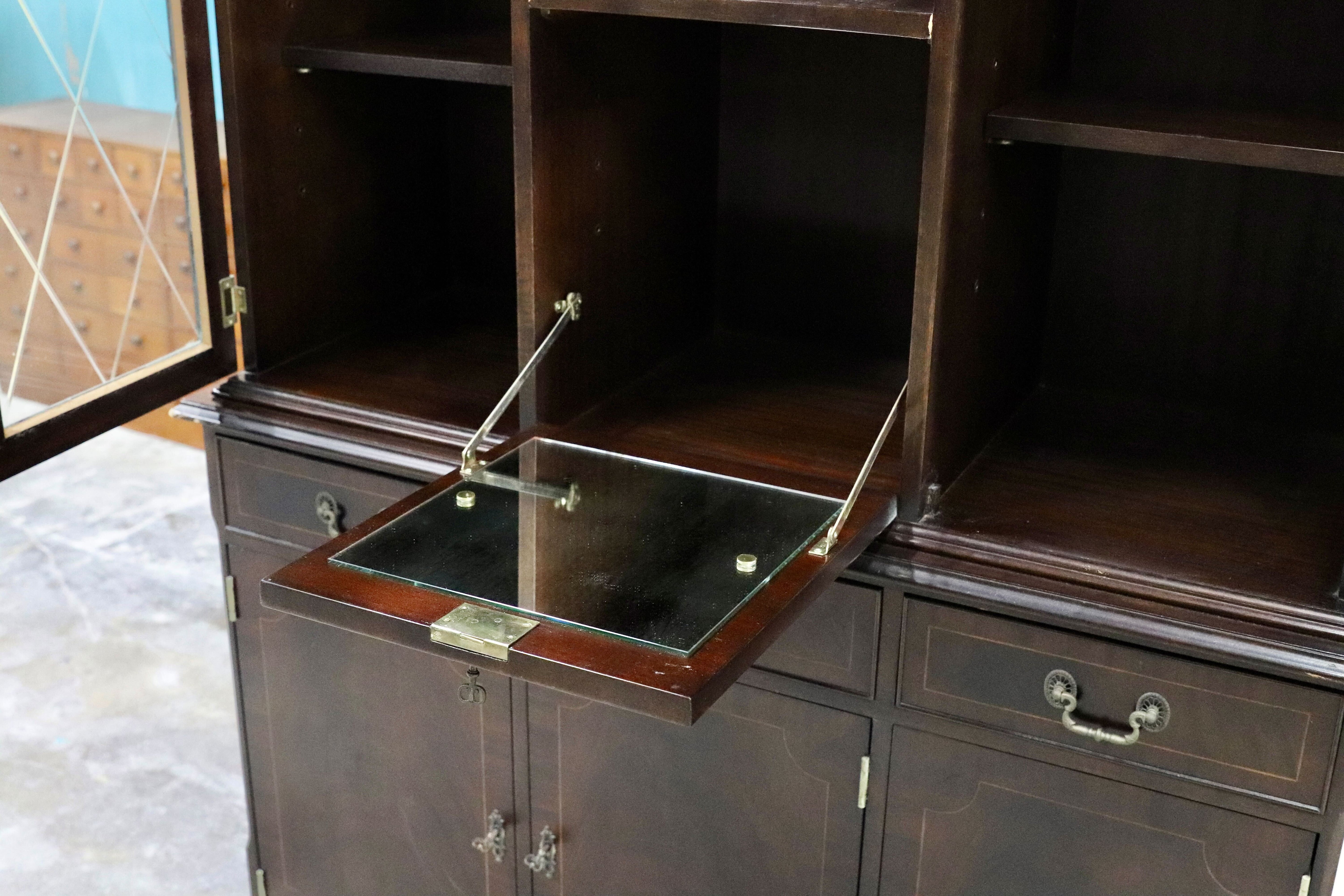 GMIS53A○西洋 イギリス アンティーク キャビネット 飾り棚 リビングボード クラシック ヴィンテージ 輸入家具 稀少