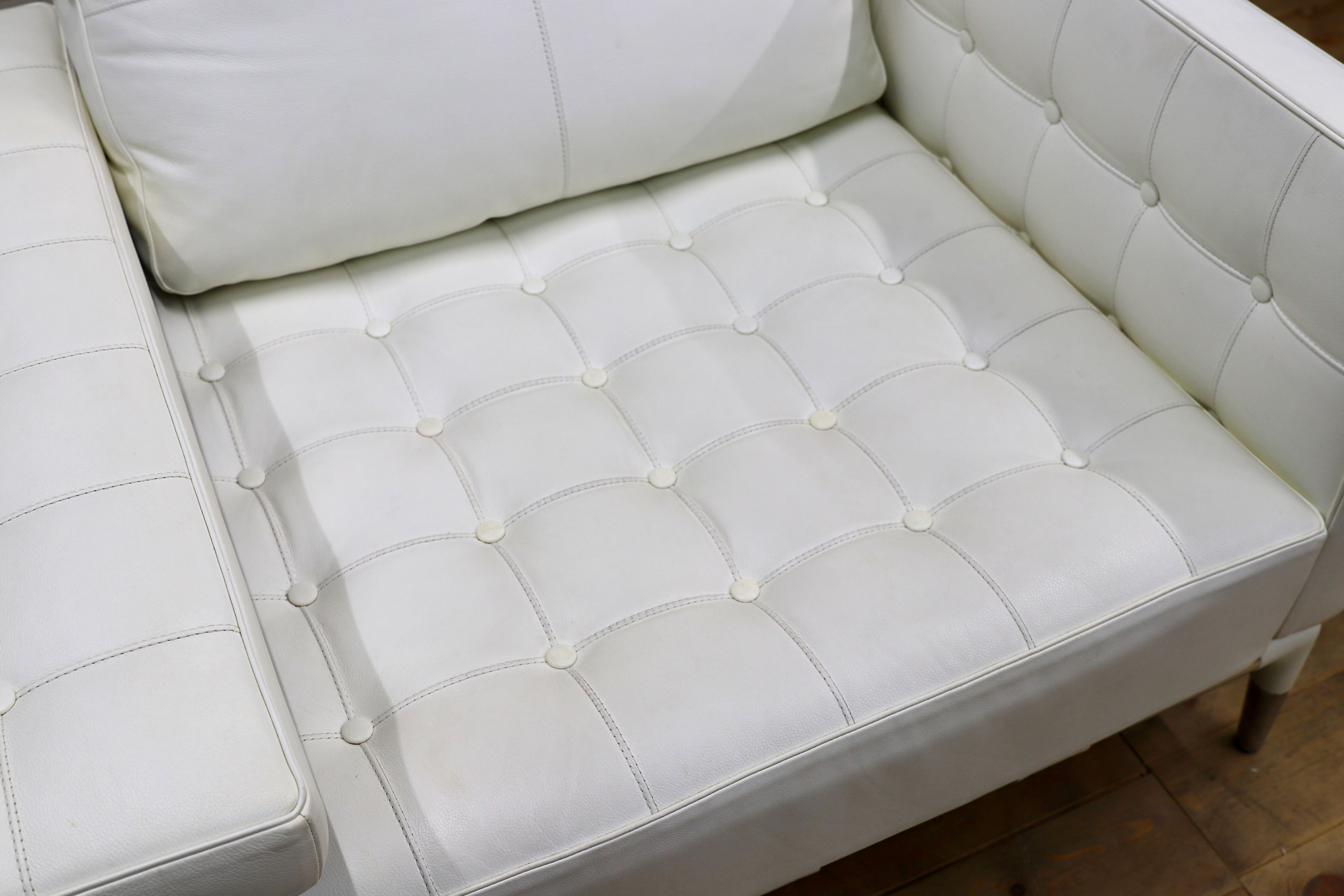 GMIK670○Cassina / カッシーナ PRIVE プリヴェ 1人掛けソファ 右肘アームソファ フィリップ・スタルク イタリアモダン 白本革 定価244万