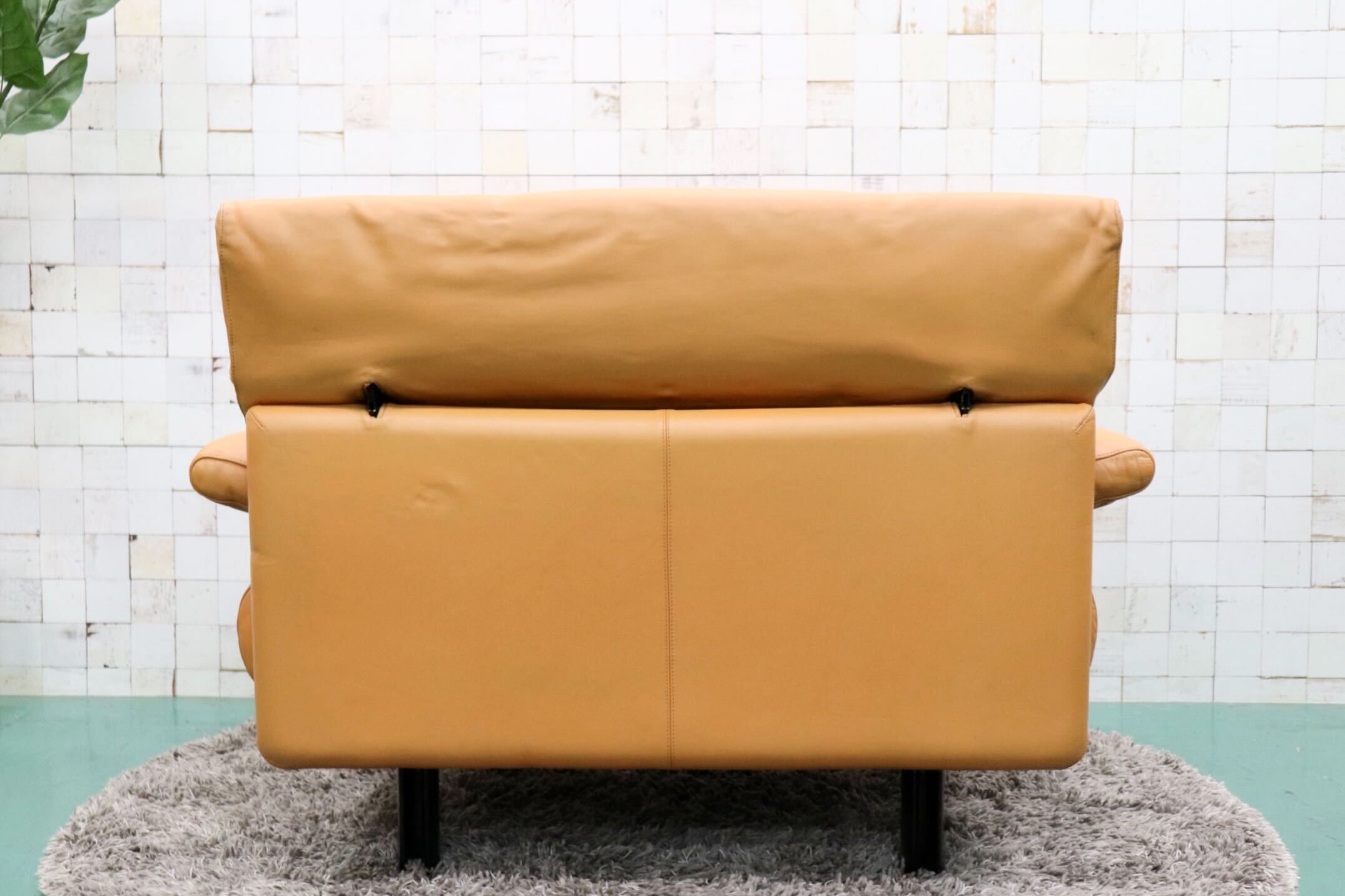 GMFS270C○B&B ITALIA ARANDA アランダ paolo piva パオロ・ピーヴァ 1人掛けソファ 希少 廃番 名作 本革 オレンジ リペア済 定価約50万