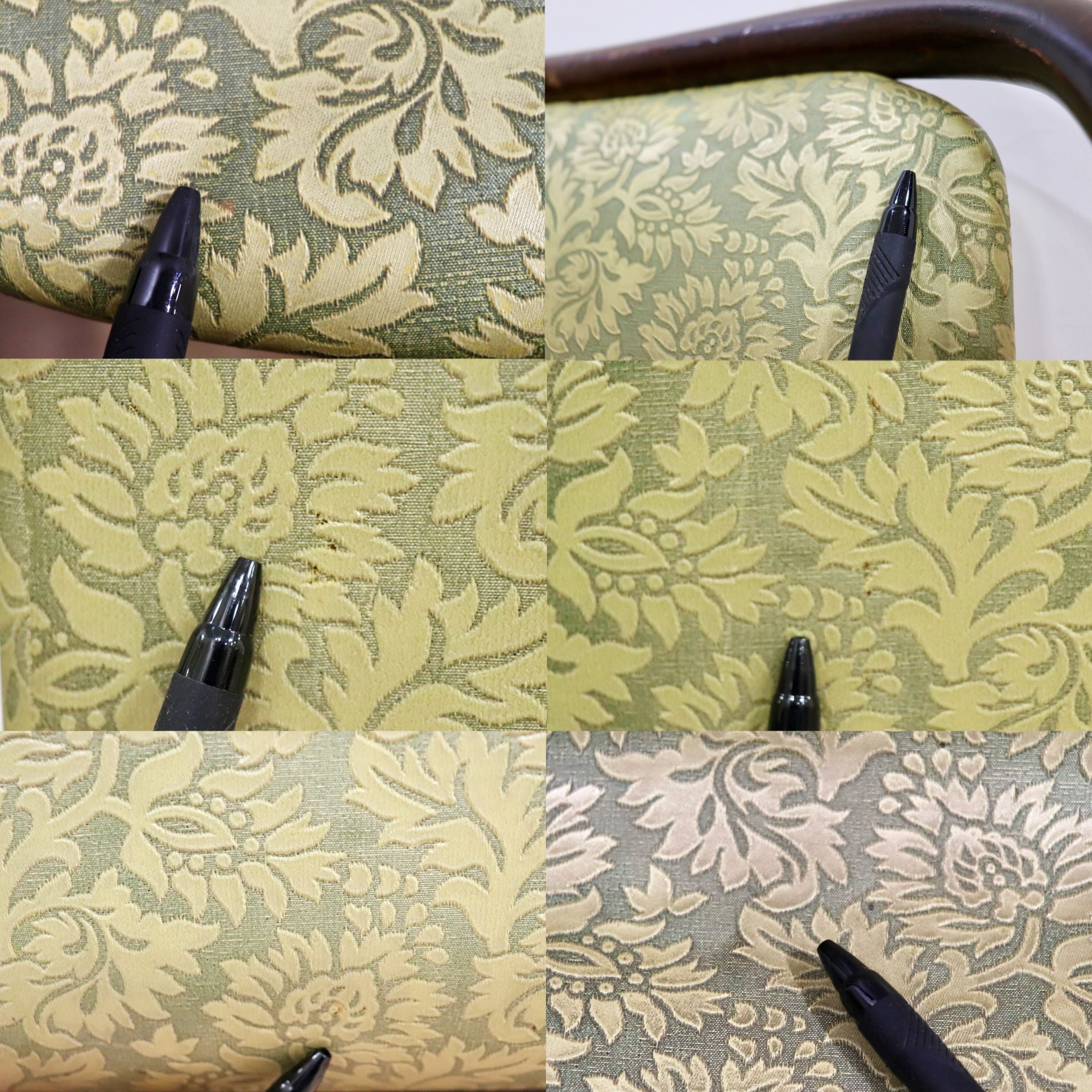 GMHH502A○飛騨産業 / HIDA キツツキ アームレスチェア ダイニングチェア 食卓椅子 椅子 合皮 レトロ アンティーク 花柄 和モダン