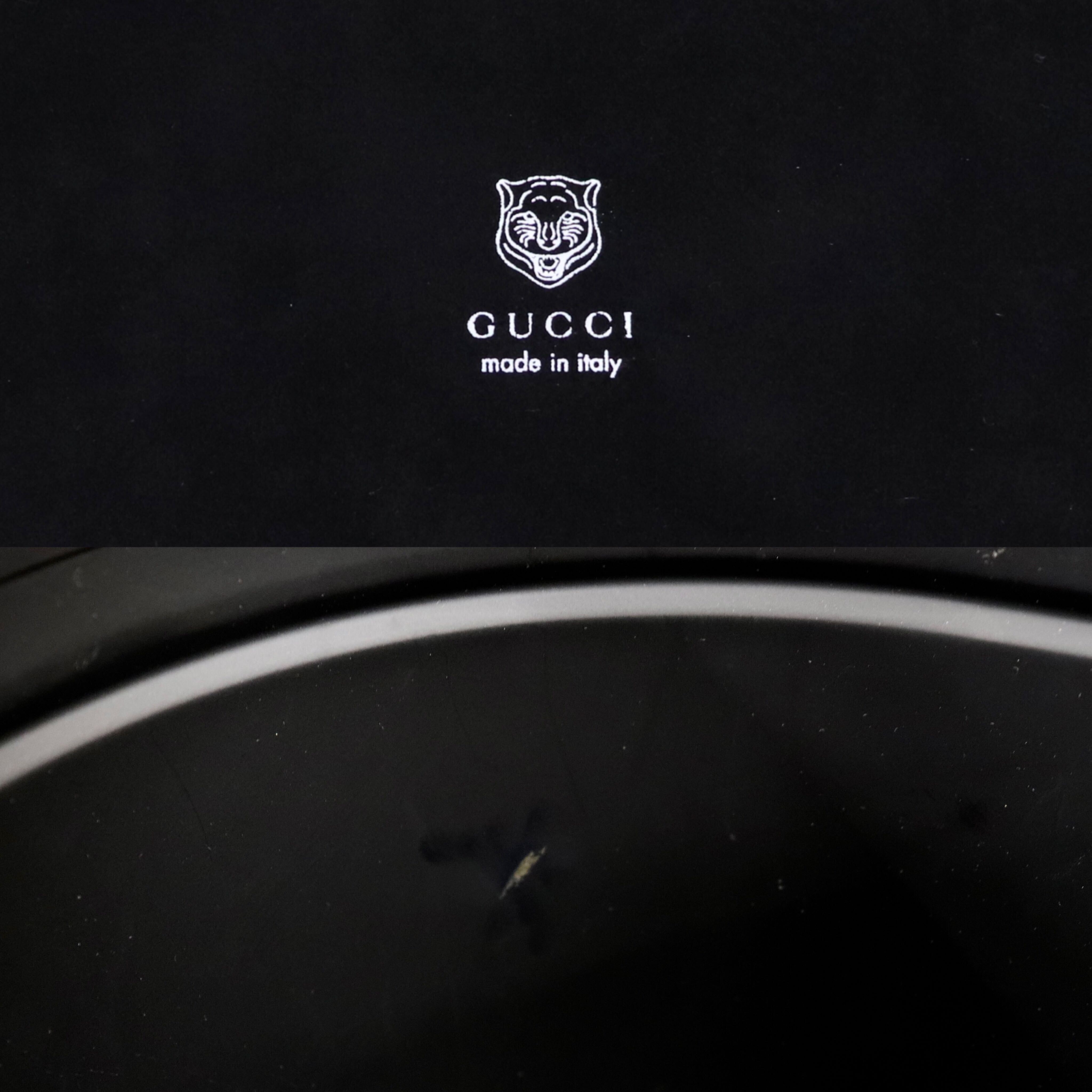GMHO14○GUCCI / グッチ 収納ボックス blackcat Alessandro Michele アレッサンドロミケーレ 猫 蓋付き収納 ダストボックス 約40万 稀少
