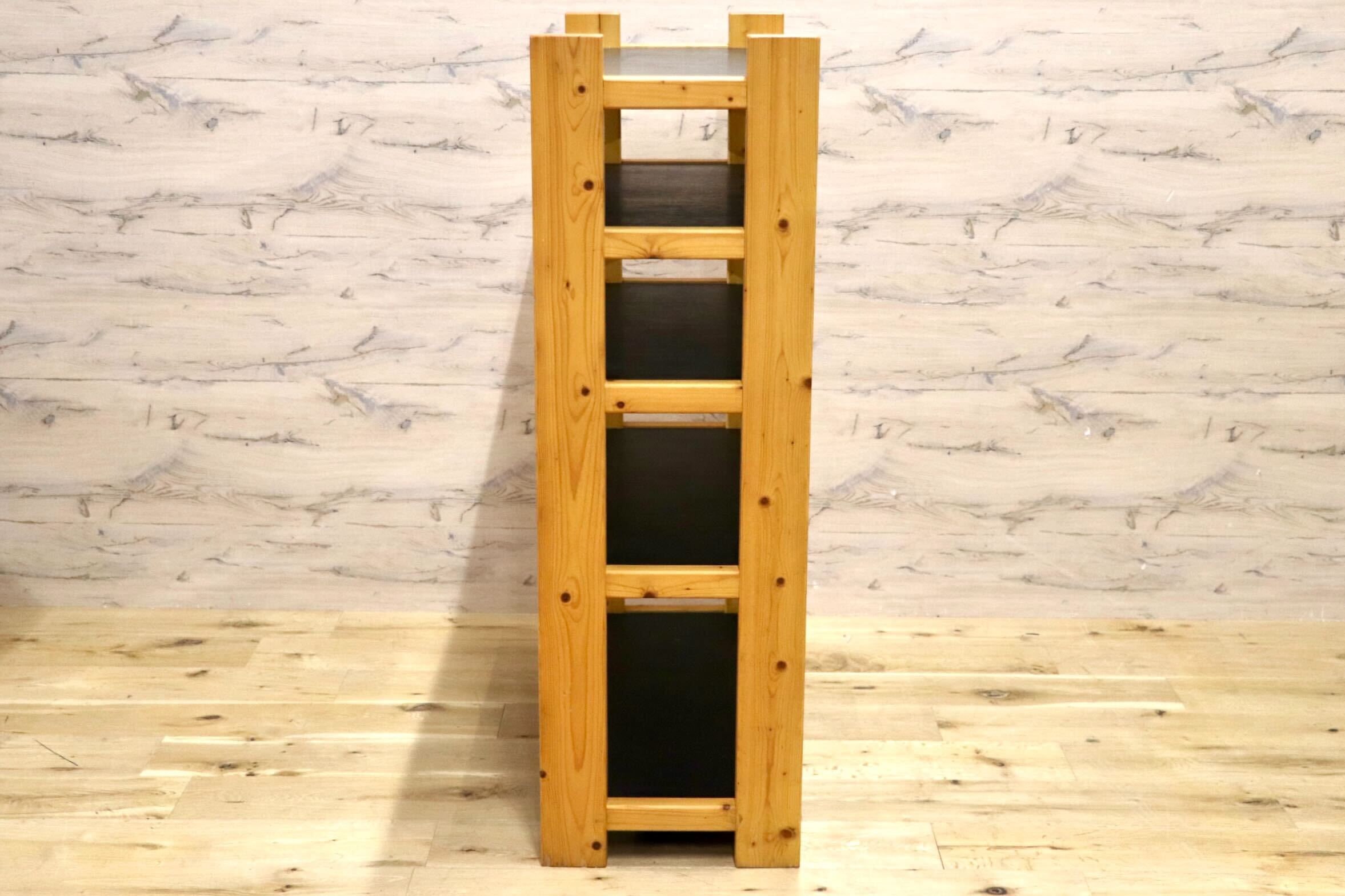 GMIH62○ナチュラル シューズラック オープンウッドラック 5段 木製 飾り棚 シェルフ キッチンラック フリーラック ディスプレイラック