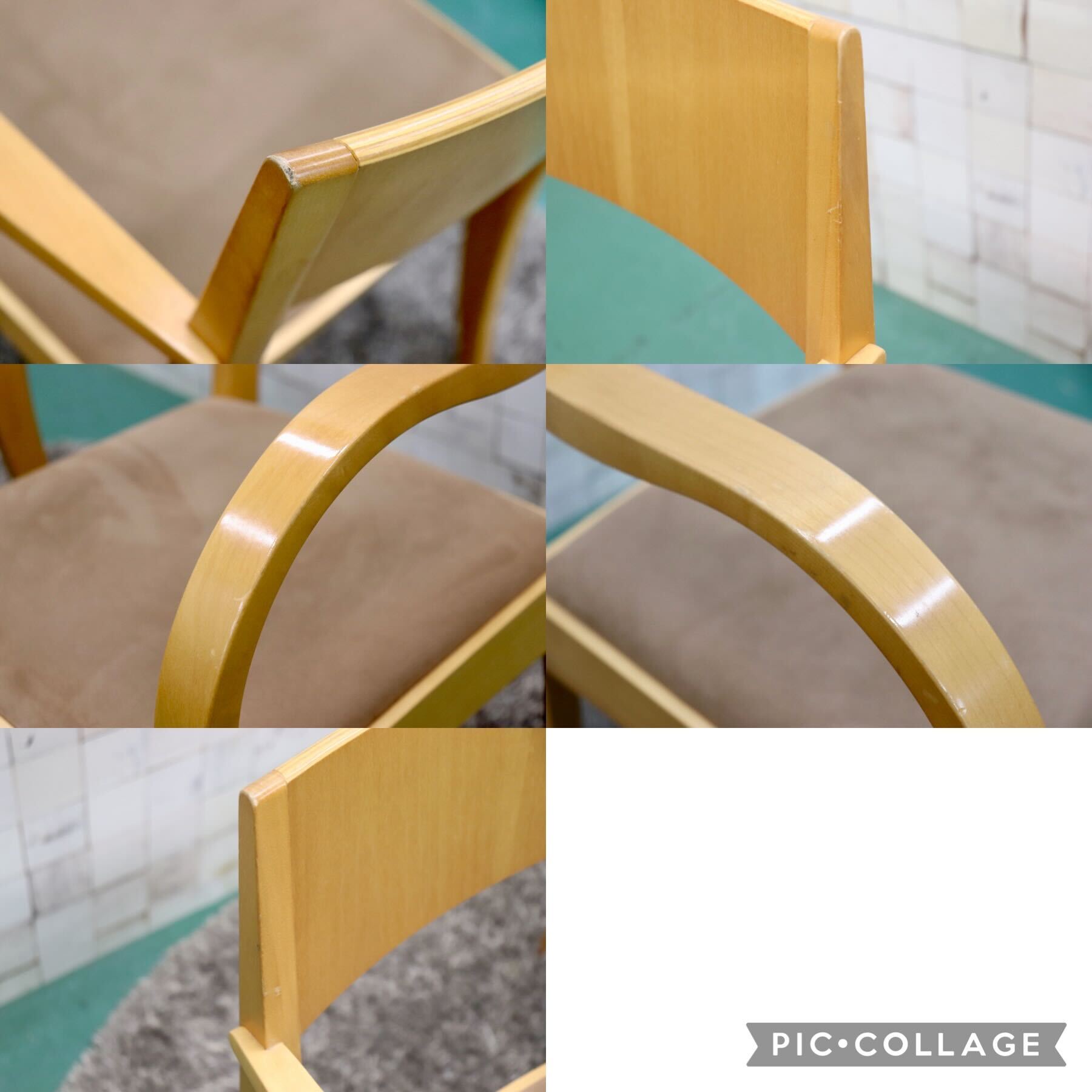 GMGS23B○arflex / アルフレックス KU アームチェア ダイニングチェア 椅子 2脚セット 植木莞爾 ファブリック イタリア モダン 定価約18万