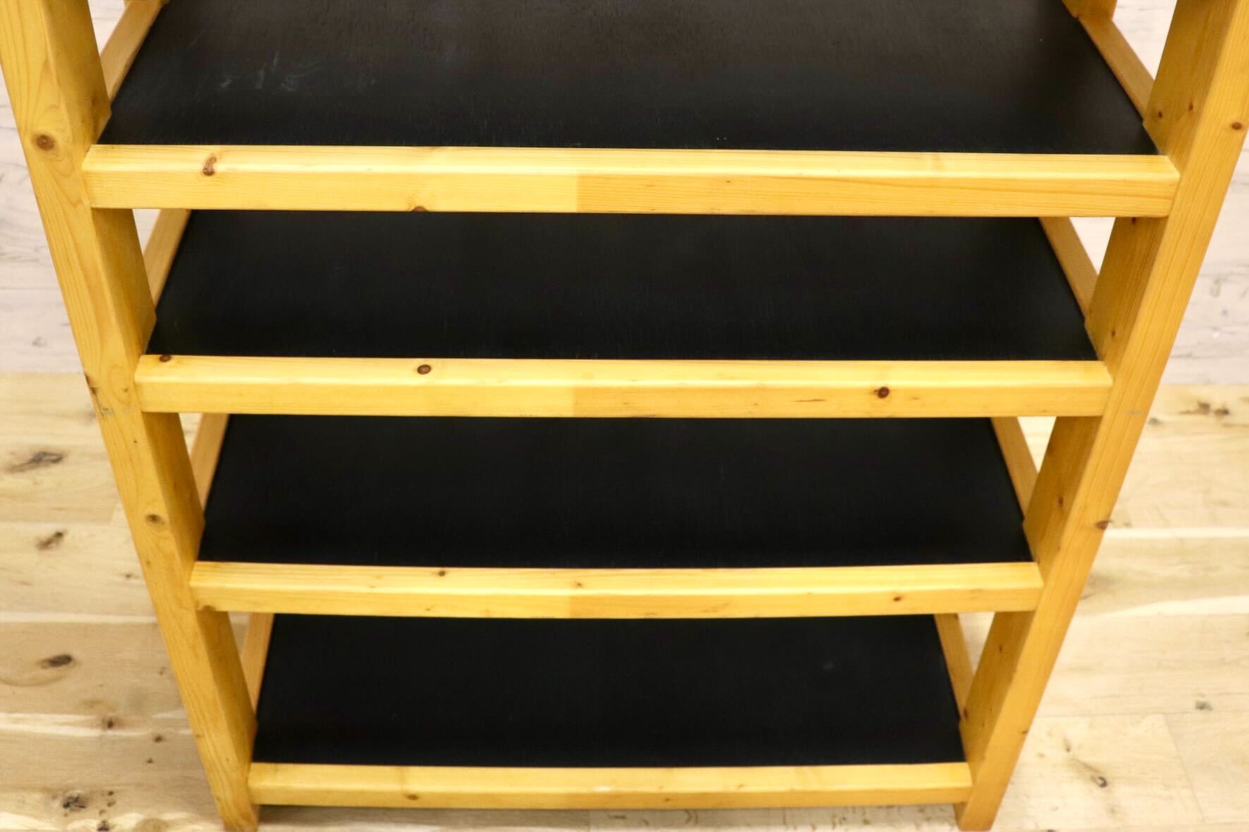 GMIH62○ナチュラル シューズラック オープンウッドラック 5段 木製 飾り棚 シェルフ キッチンラック フリーラック ディスプレイラック