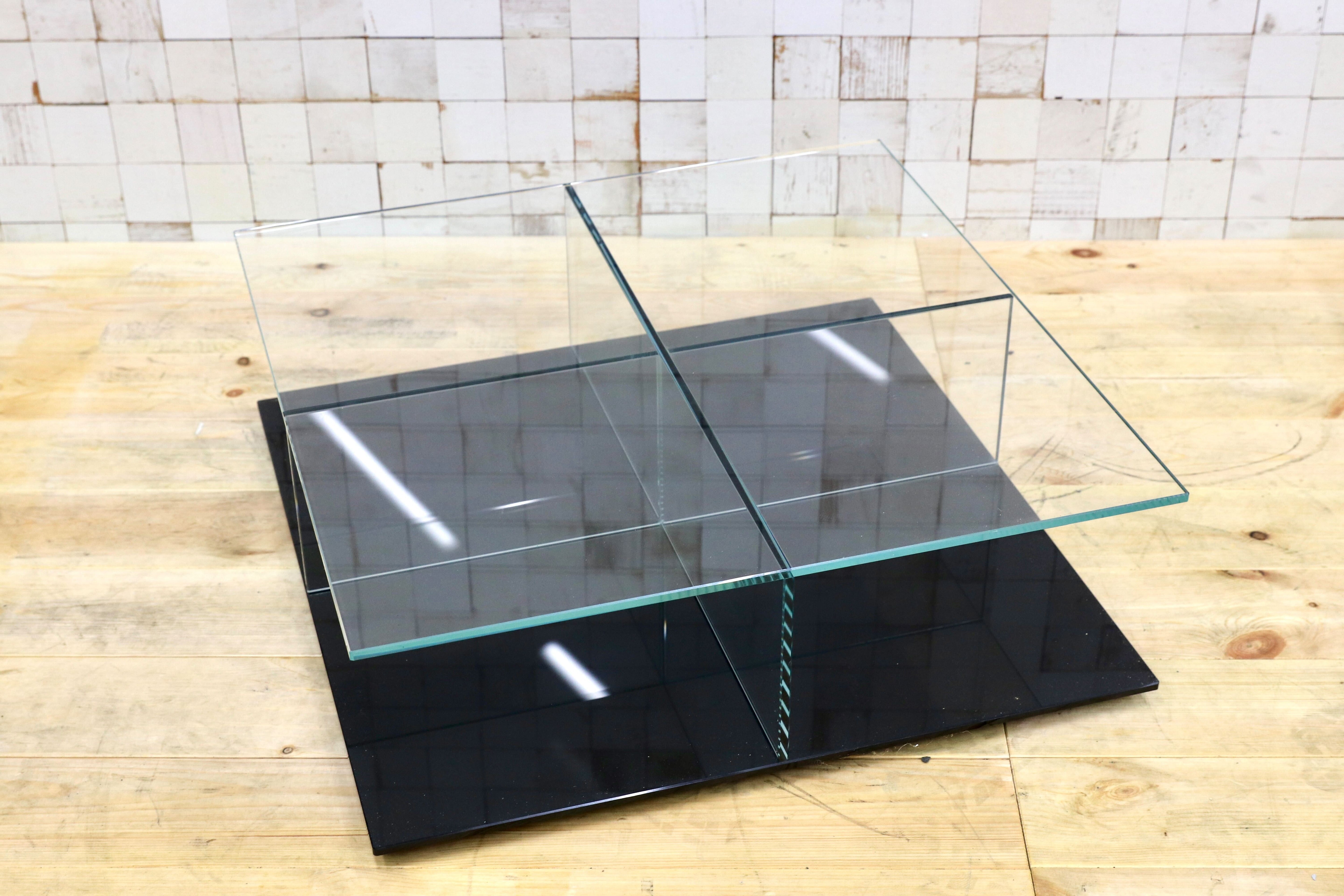 GMHO61○cassina ixc / カッシーナイクスシー MEX メックス ローテーブル ガラステーブル リビングテーブル 未使用品 約35万