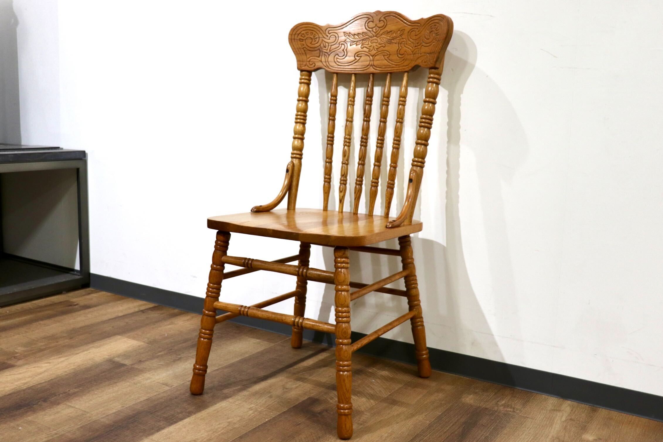 GMHH344D○Shin Lee / シンリー ダイニングチェア 食卓椅子 ハイバック オーク材 彫刻 カントリーアンティーク IDC大塚家具