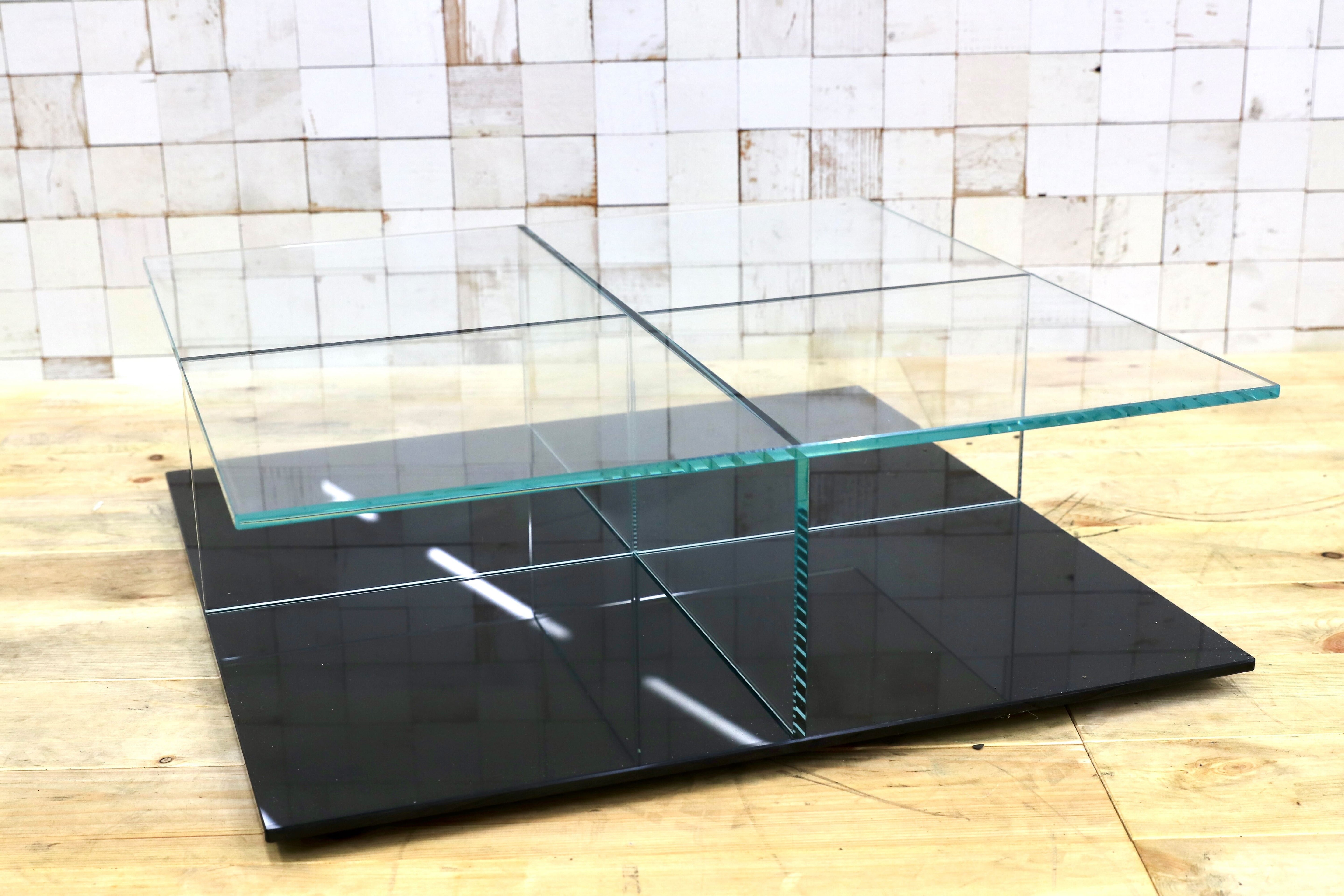 GMHO61○cassina ixc / カッシーナイクスシー MEX メックス ローテーブル ガラステーブル リビングテーブル 未使用品 約35万