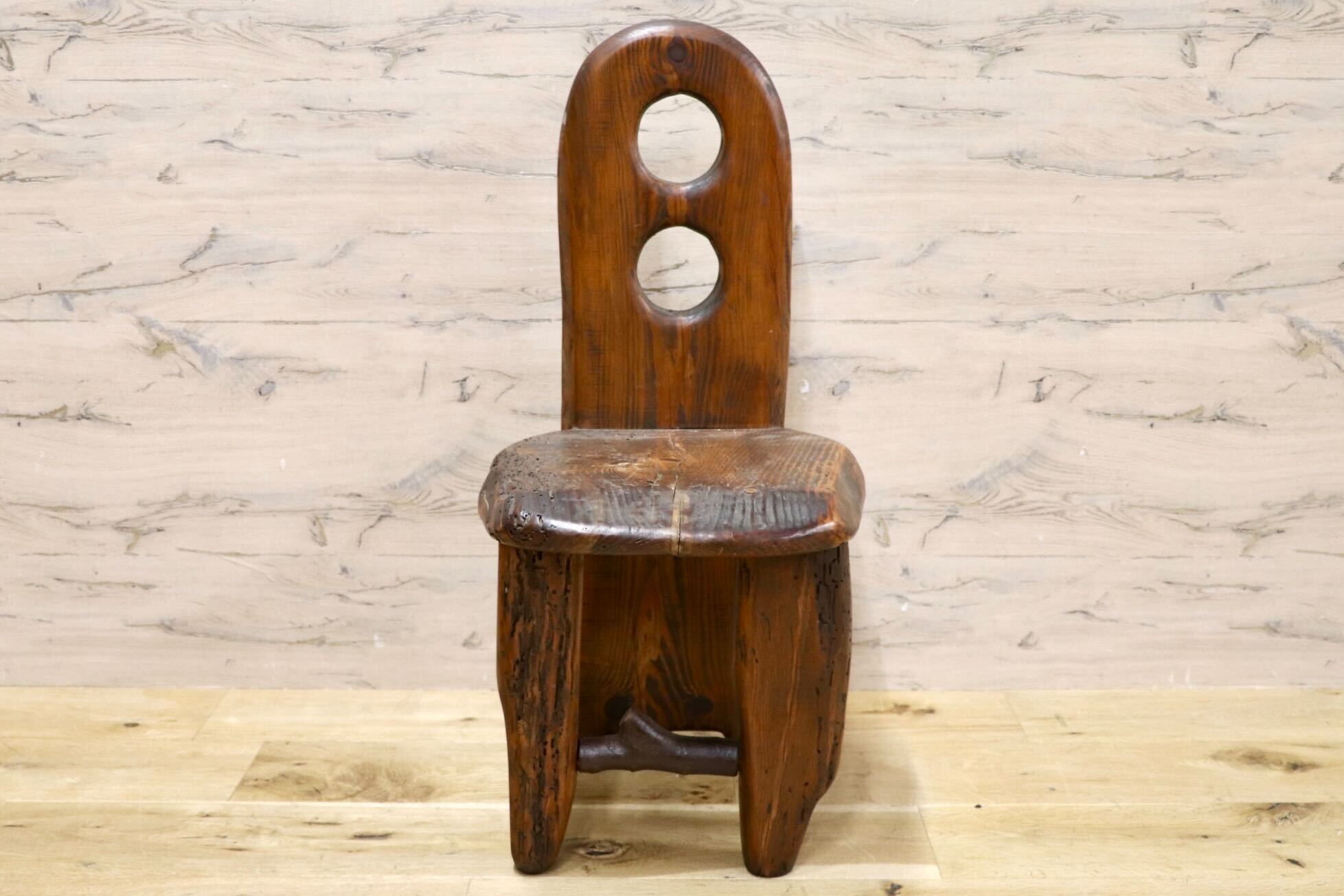 GMHS387A○スモールチェア サイドチェア キッズチェア 木製椅子 玄関スツール 民芸家具 和モダン インテリア