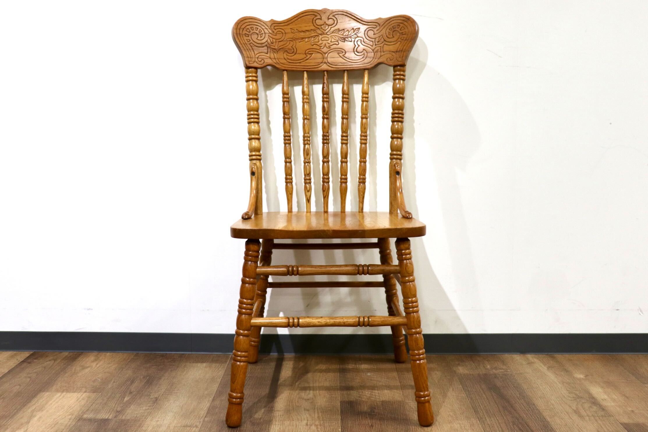 GMHH344D○Shin Lee / シンリー ダイニングチェア 食卓椅子 ハイバック オーク材 彫刻 カントリーアンティーク IDC大塚家具