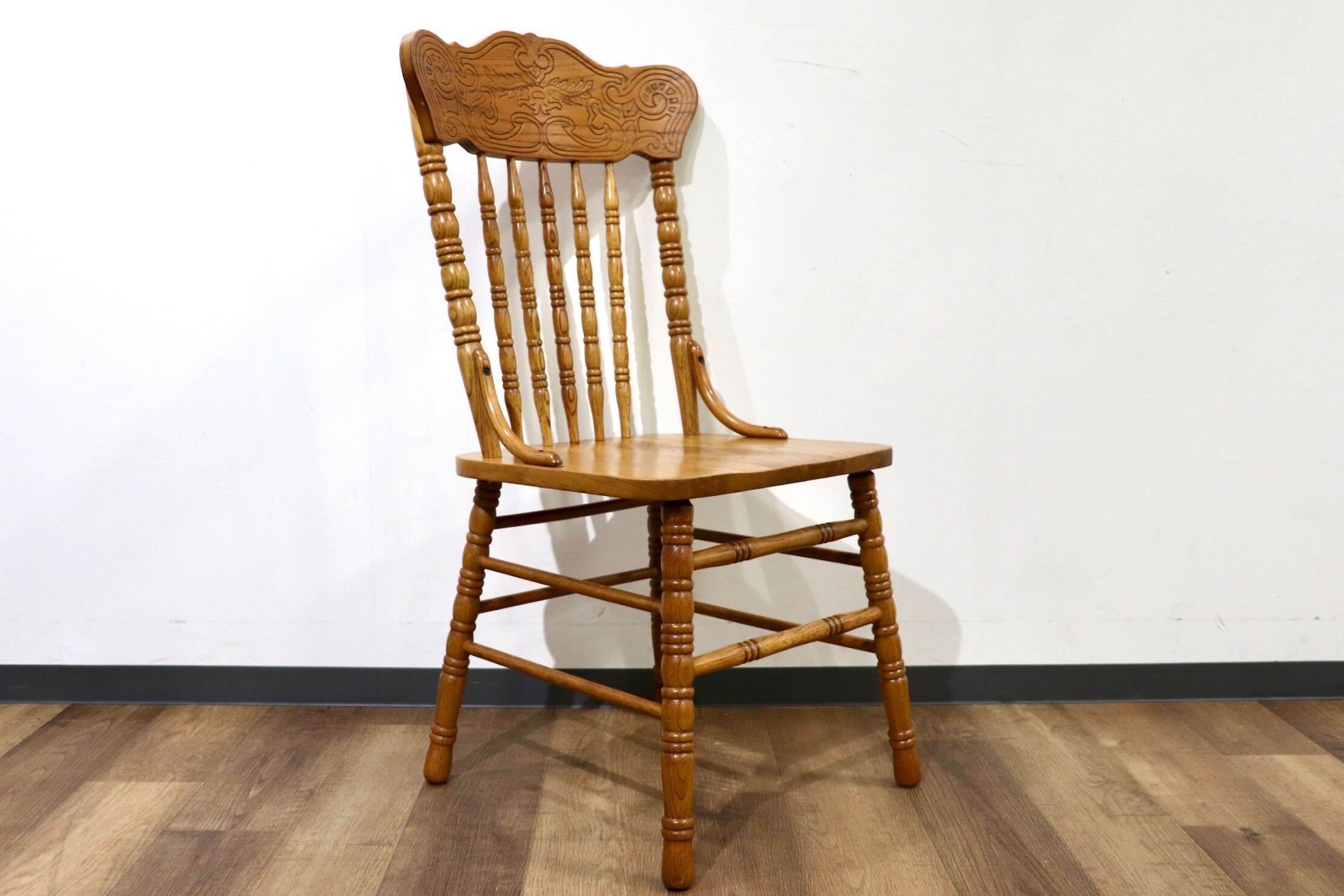 GMHH344D○Shin Lee / シンリー ダイニングチェア 食卓椅子 ハイバック オーク材 彫刻 カントリーアンティーク IDC大塚家具