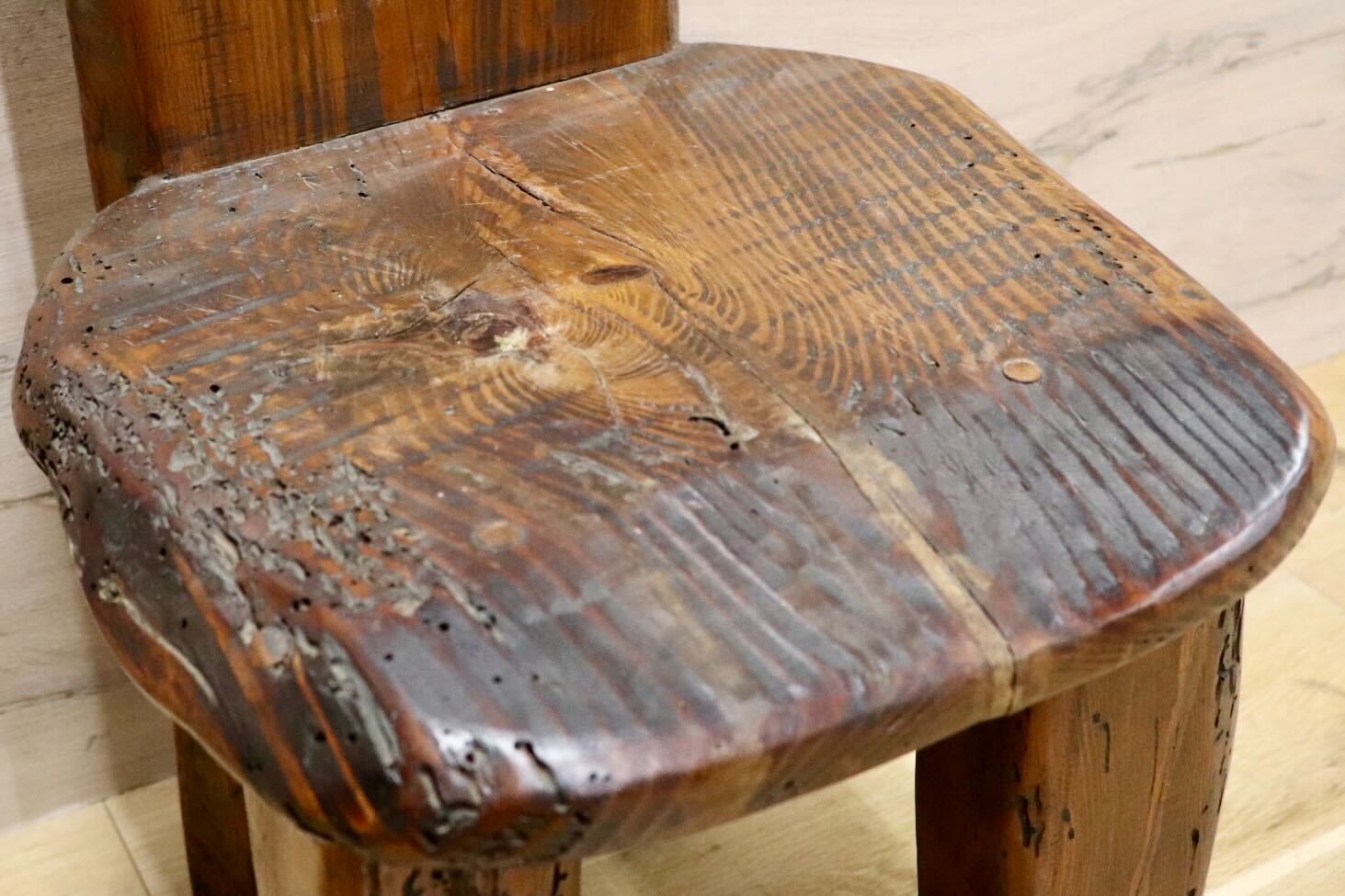 GMHS387A○スモールチェア サイドチェア キッズチェア 木製椅子 玄関スツール 民芸家具 和モダン インテリア