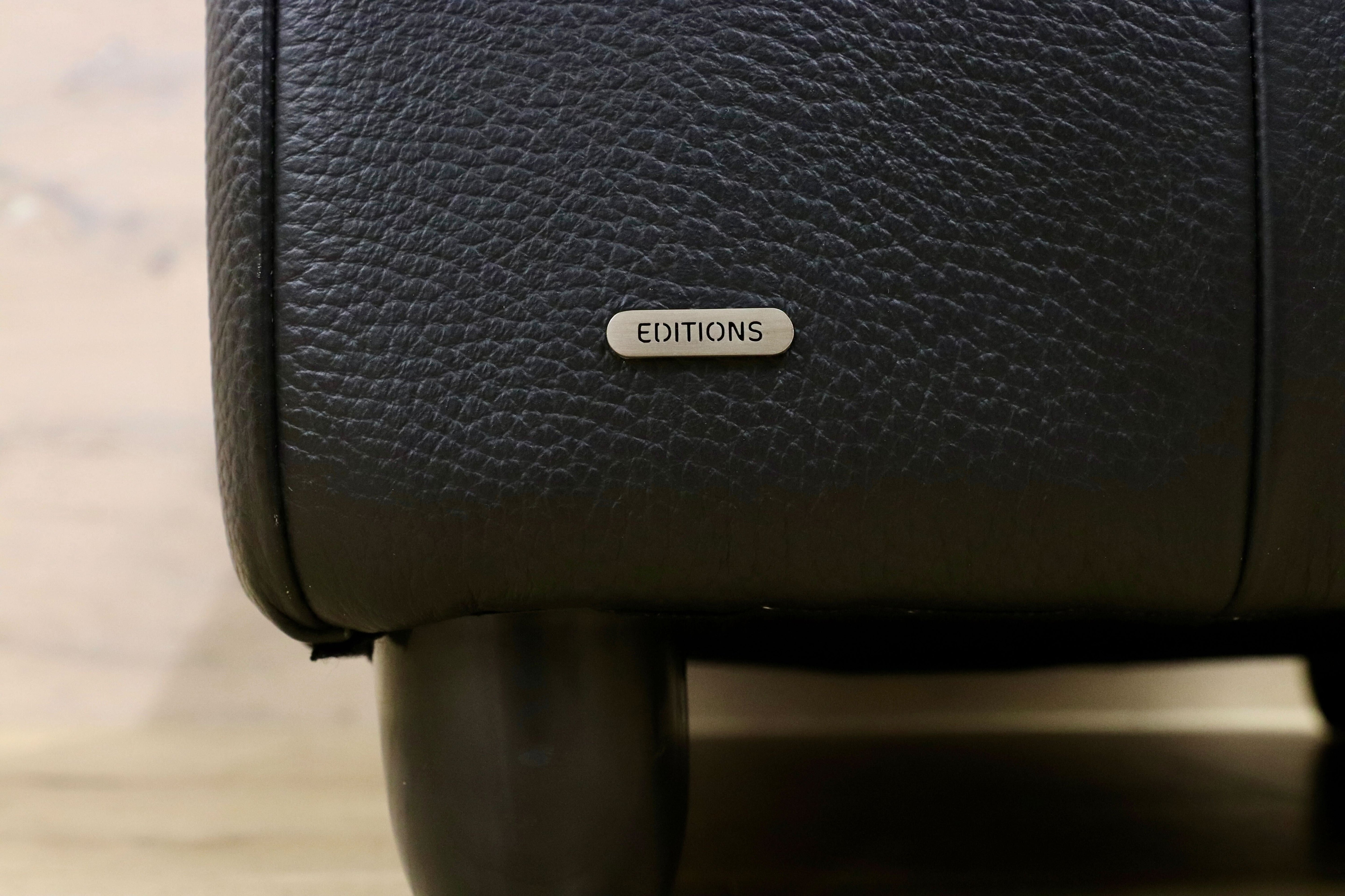 GMHH71○NATUZZI EDITIONS / ナツッジ エディションズ 1人掛けソファ シングルソファ ラウンジチェア 黒 本革 定価12.5万 展示品