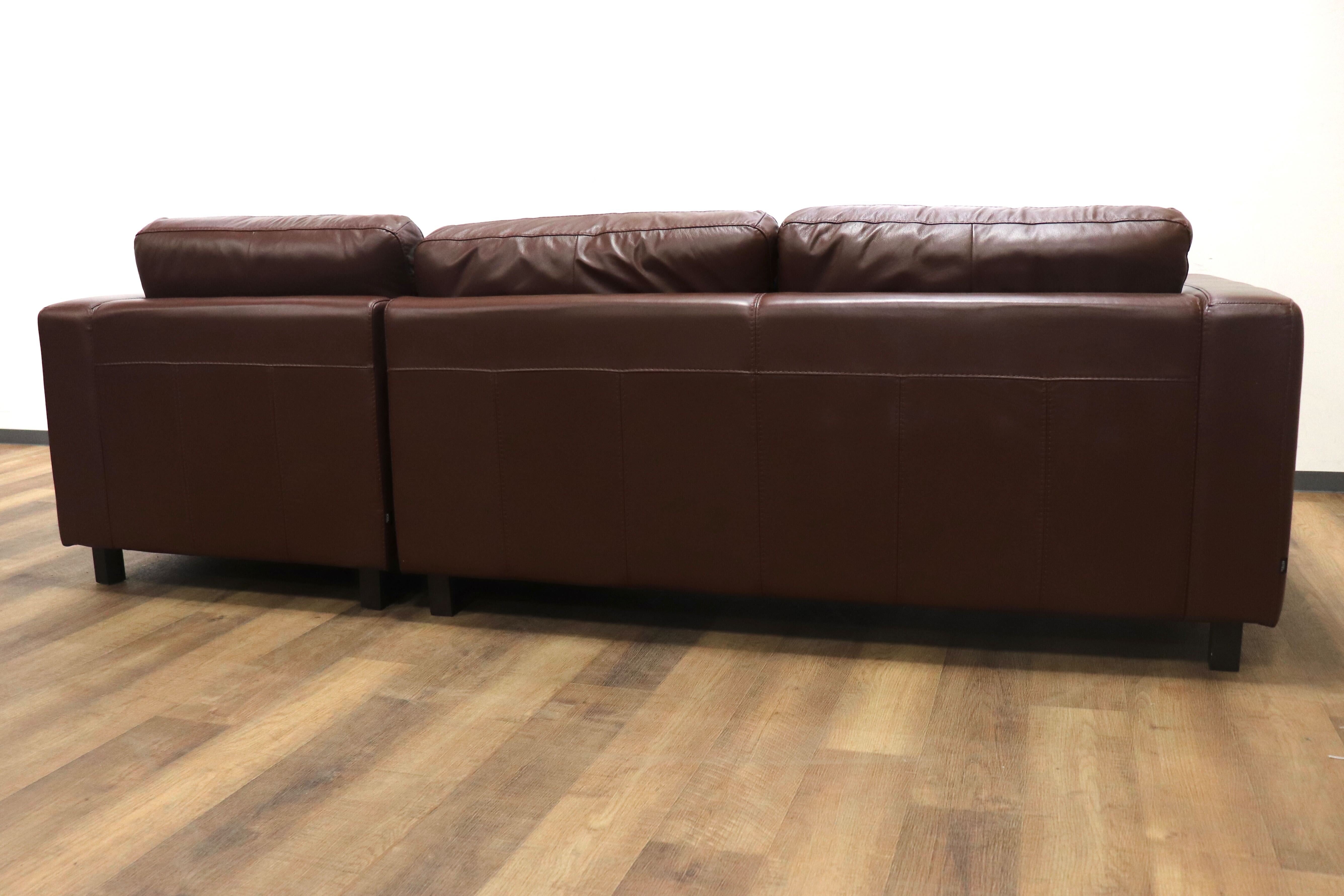 GMHH237○ACTUS / アクタス 3人掛けソファ コーナーソファ カウチソファ 本革 ブラウン 本革 レザー モダン